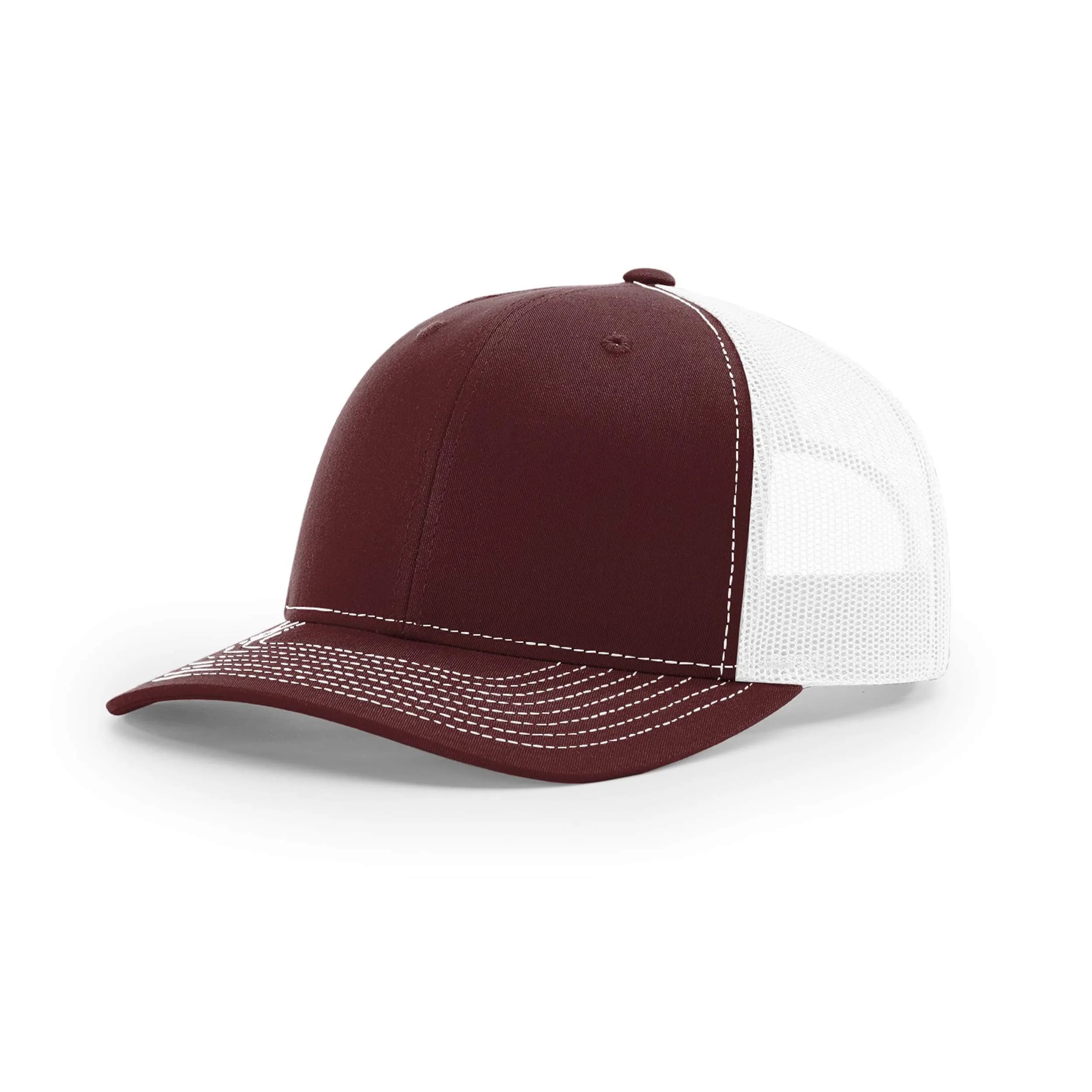 Richardson Unisex 112 Trucker Baseball Cap, Split Maroon/White, One Size