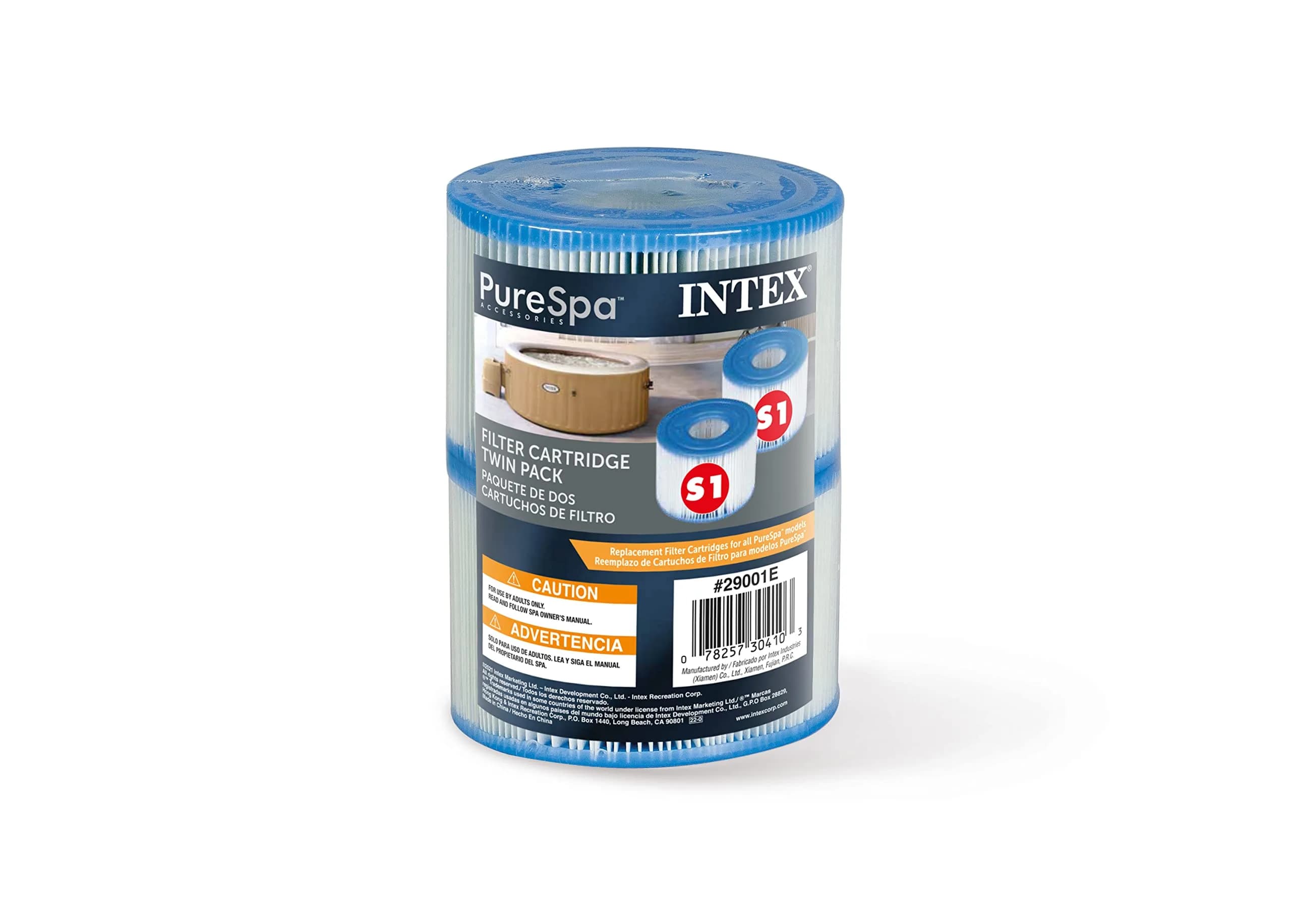 Intex PureSpa Type S1 Heavy Duty Hot Tub Filter Cartridge 2 Pack | Easy Set Replacement for Intex Models - main product image