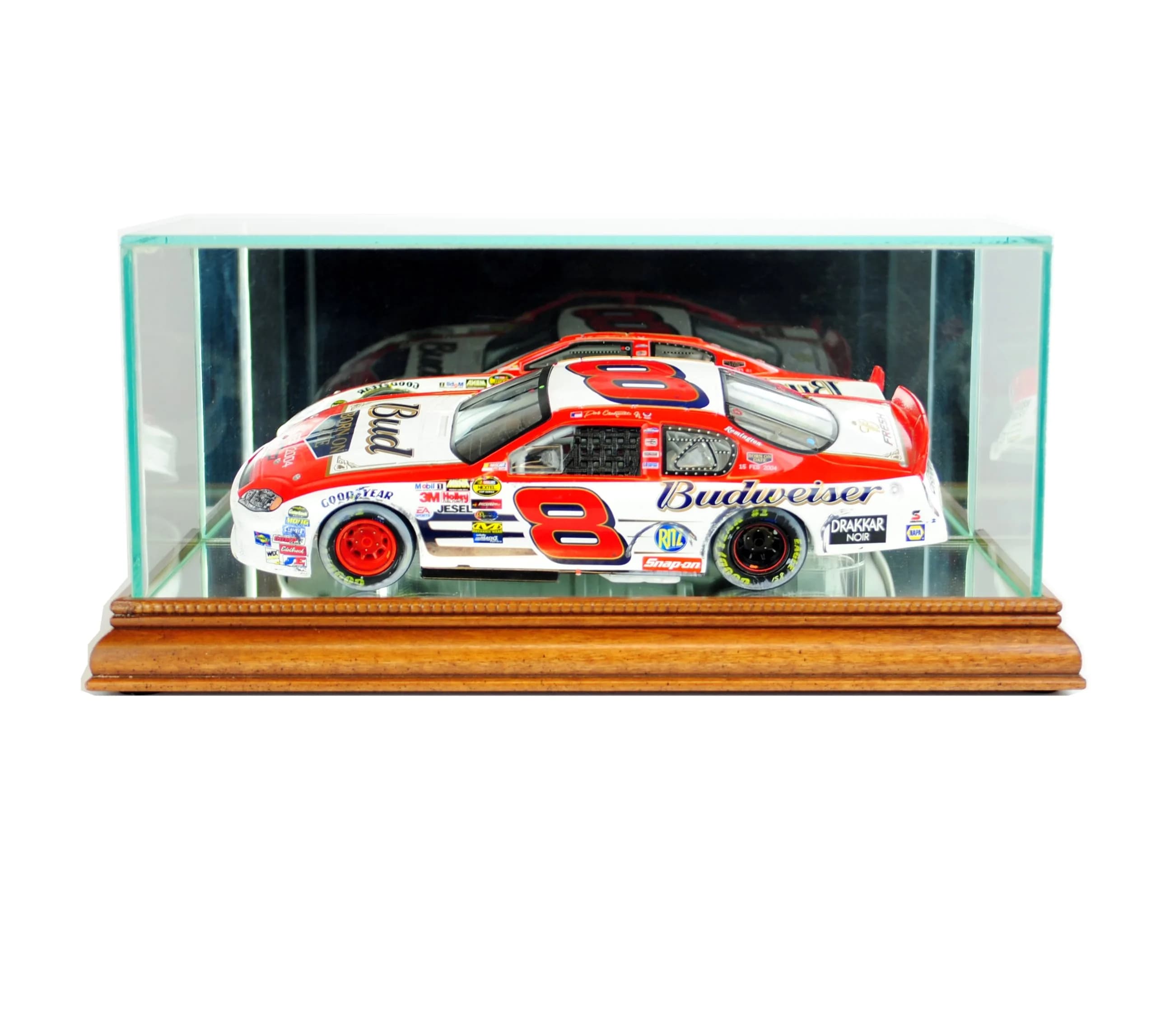Perfect Cases NASCAR 1/24th Glass Display Case Walnut | UV Protected Acrylic & Wood Molding - main product image