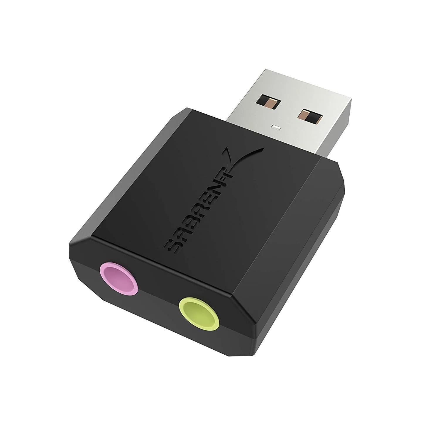 Sabrent USB External Stereo Sound Card Adapter AU-MMSA | Plug & Play 3D Stereo USB 2.0 Hi-Speed - main product image