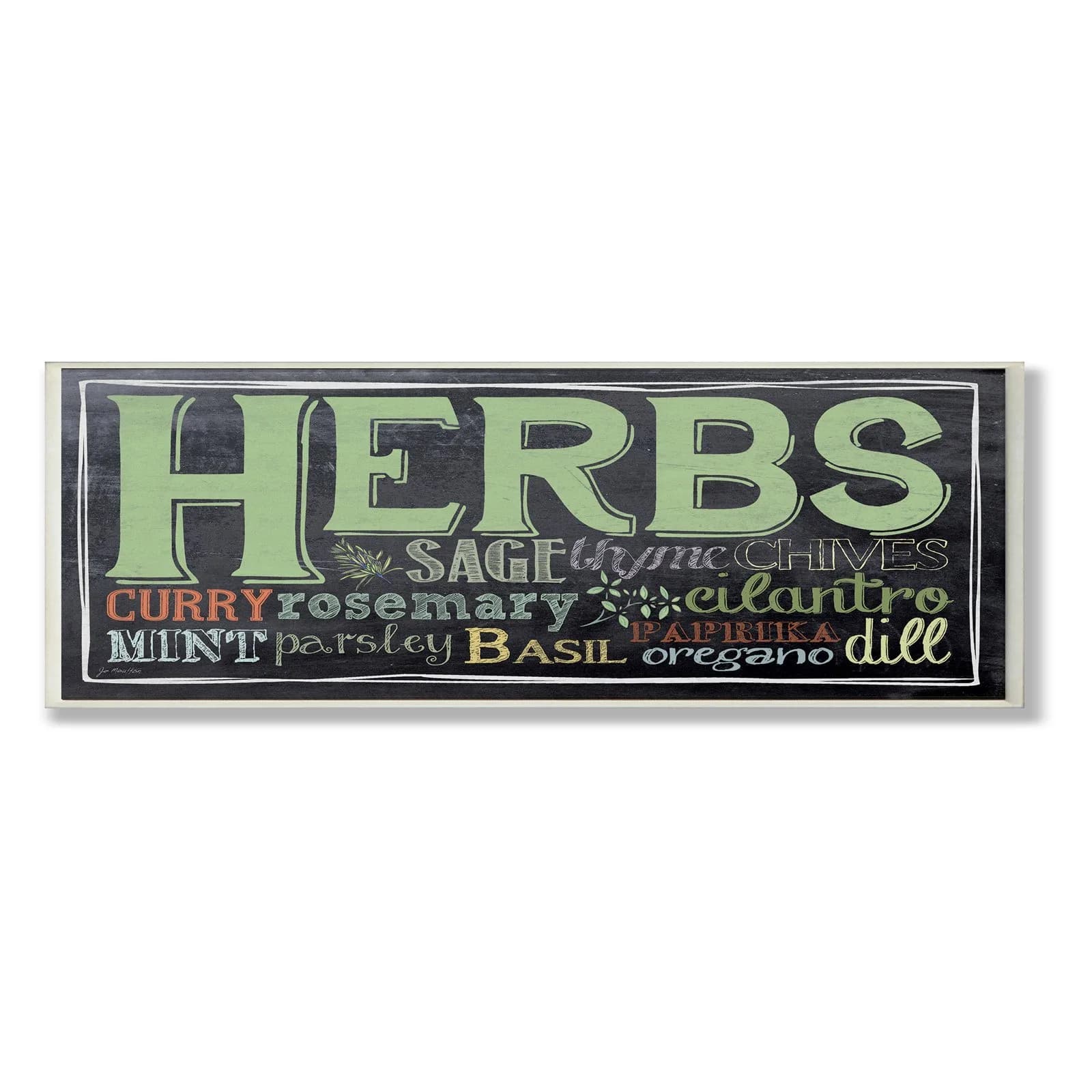 Stupell Industries Herbs Chalkboard Kitchen Wall Plaque 17"L x 7"W | Farmhouse Herb Typography - main product image