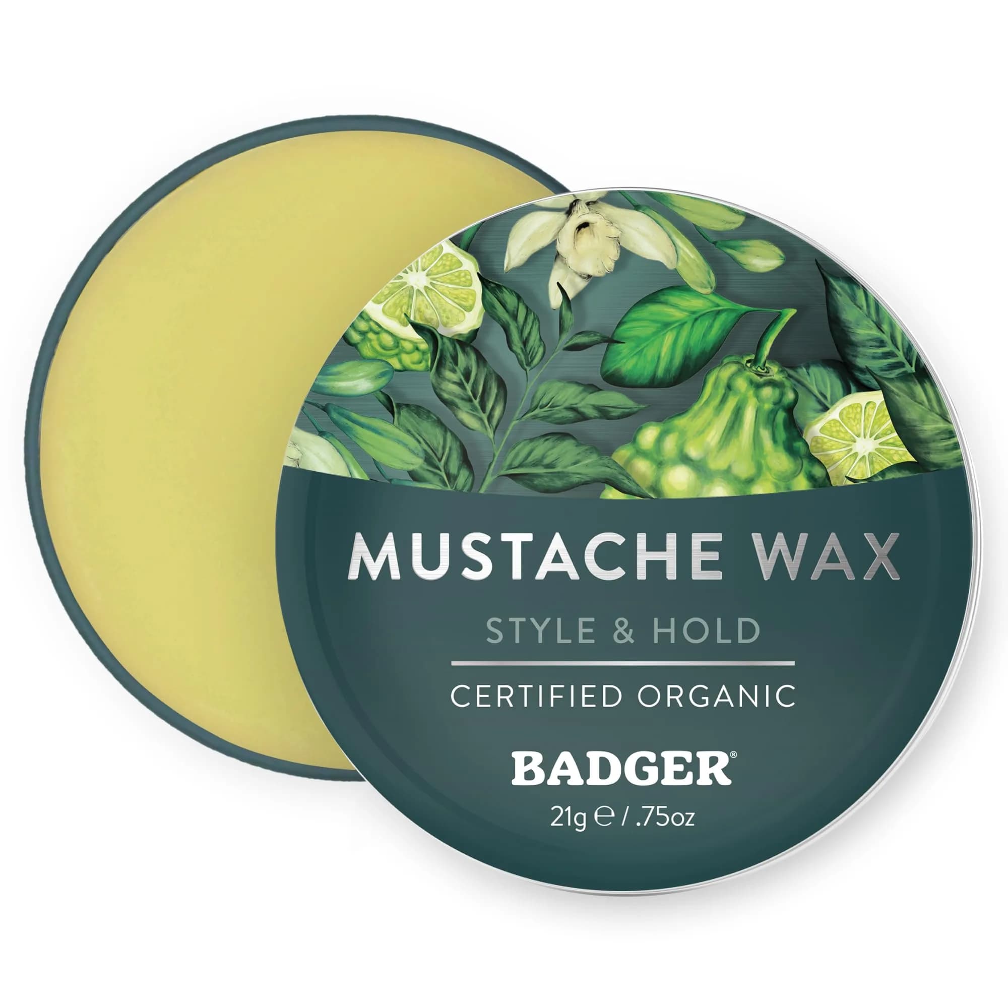 Badger Organic Mustache & Beard Wax Medium Hold 21.3ml (0.75 oz) | Natural Styling for Men - main product image