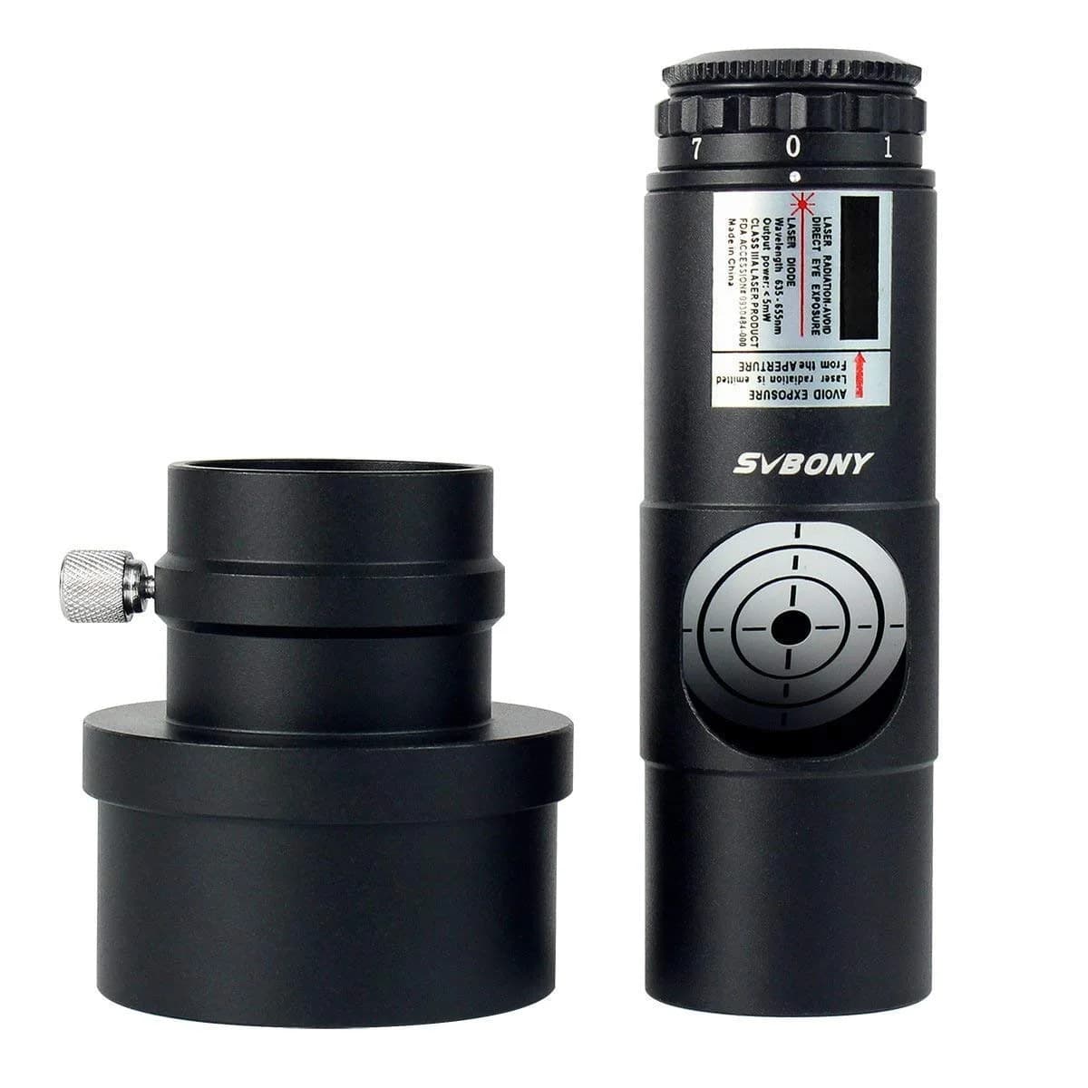 SVBONY Red Laser Collimator 1.25"/2" with 7 Brightness Levels | Newtonian & SCT Telescope Alignment Tool - main product image
