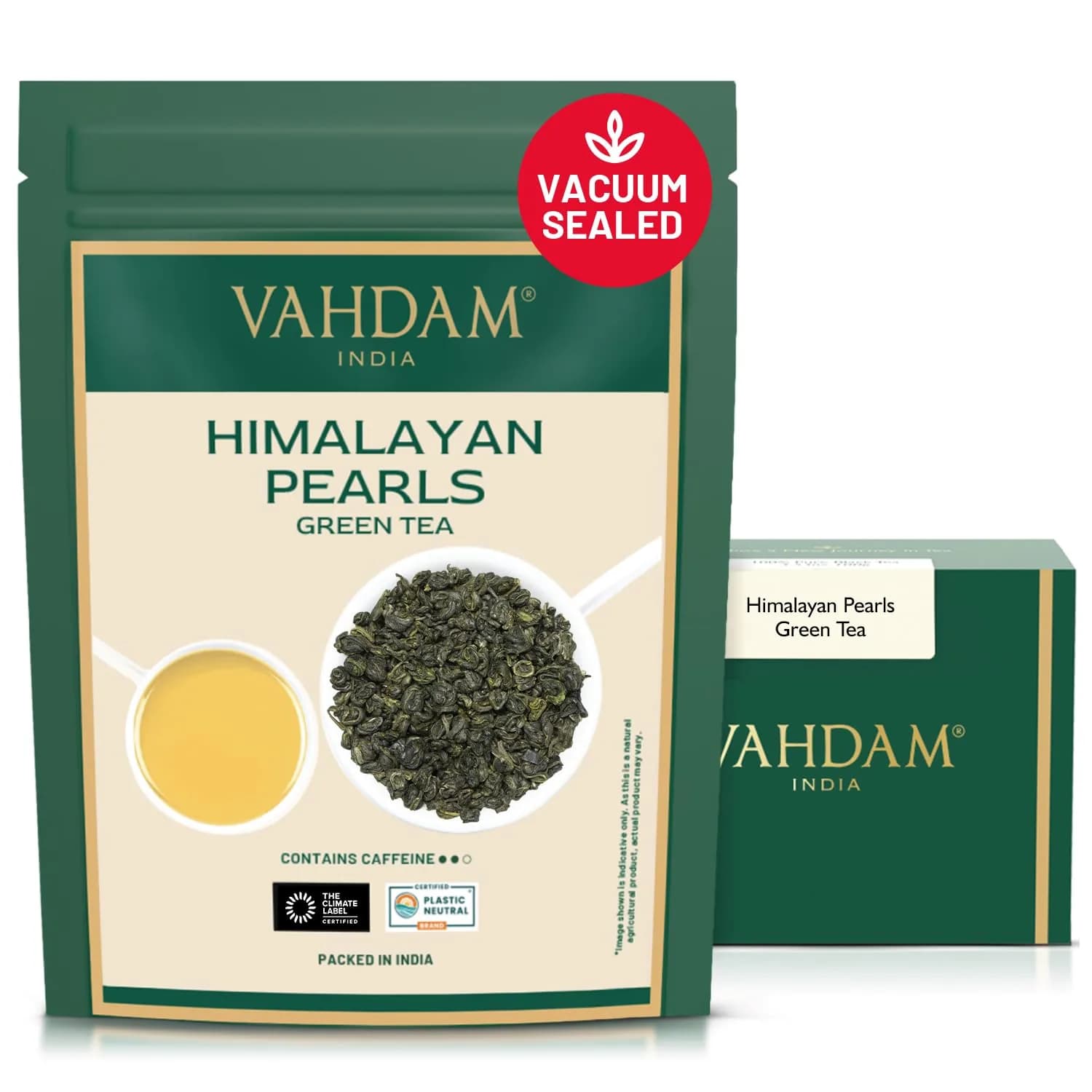 VAHDAM Himalayan Pearls Green Tea Loose Leaf 3.53oz | Premium Indian Green Tea, High Caffeine, Single Origin - main product image