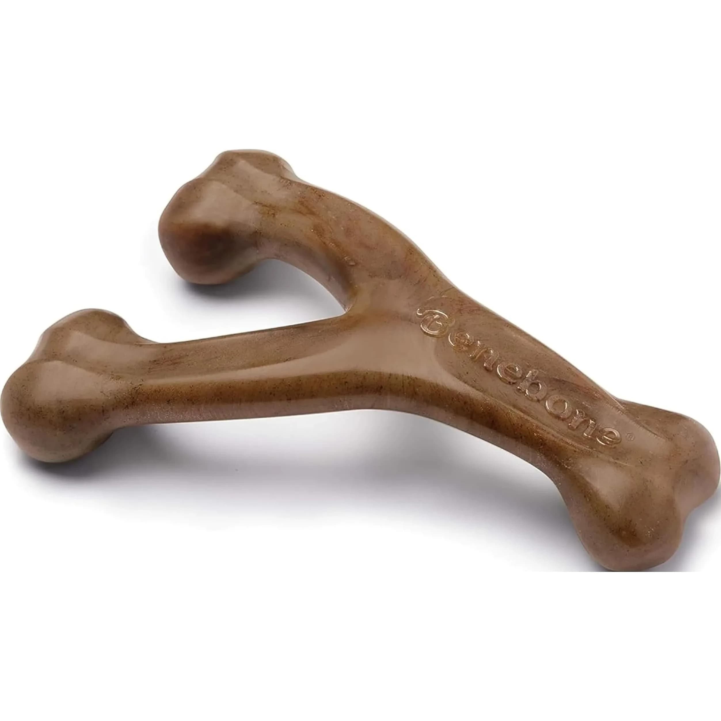 Benebone Wishbone Durable Dog Chew Toy Small Real Bacon Flavor | Tough Nylon for Aggressive Chewers - main product image