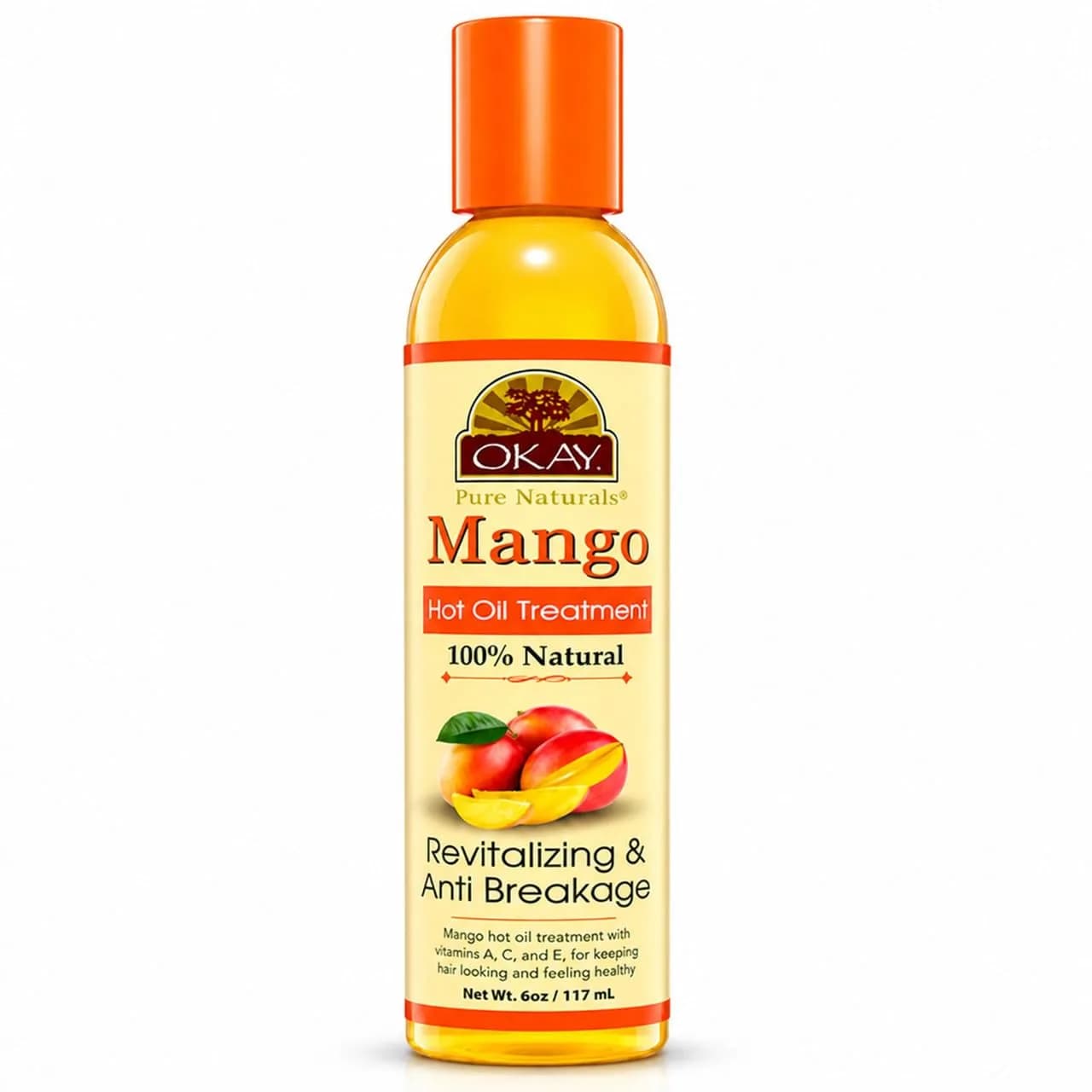 OKAY Mango Hot Oil Treatment 5.98 Fl Oz | Moisturizes & Prevents Breakage, Silicone & Paraben Free, Made in USA - main product image