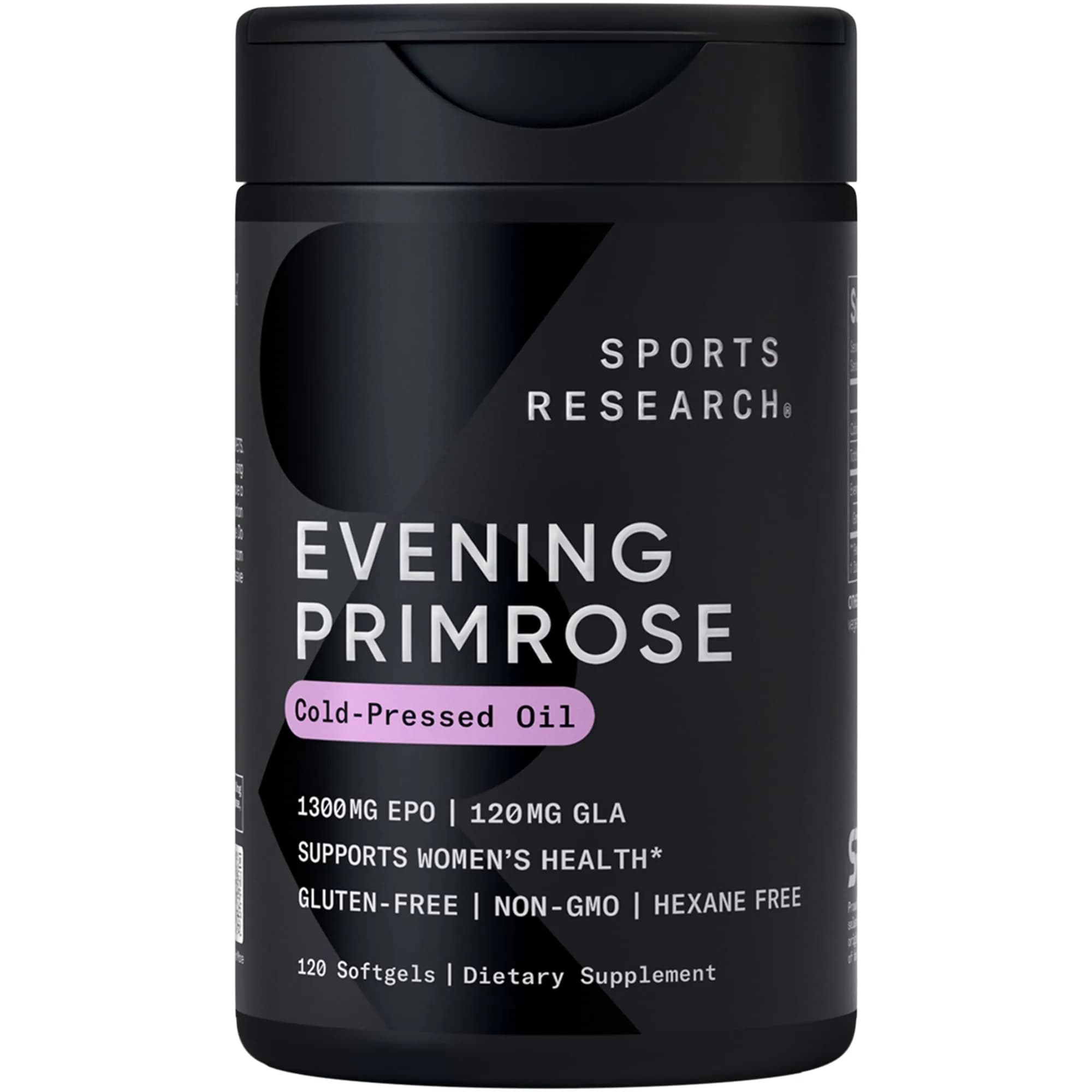Sports Research Evening Primrose Oil 1300mg | Women’s Health & Skin Support, 120 Softgels - main product image