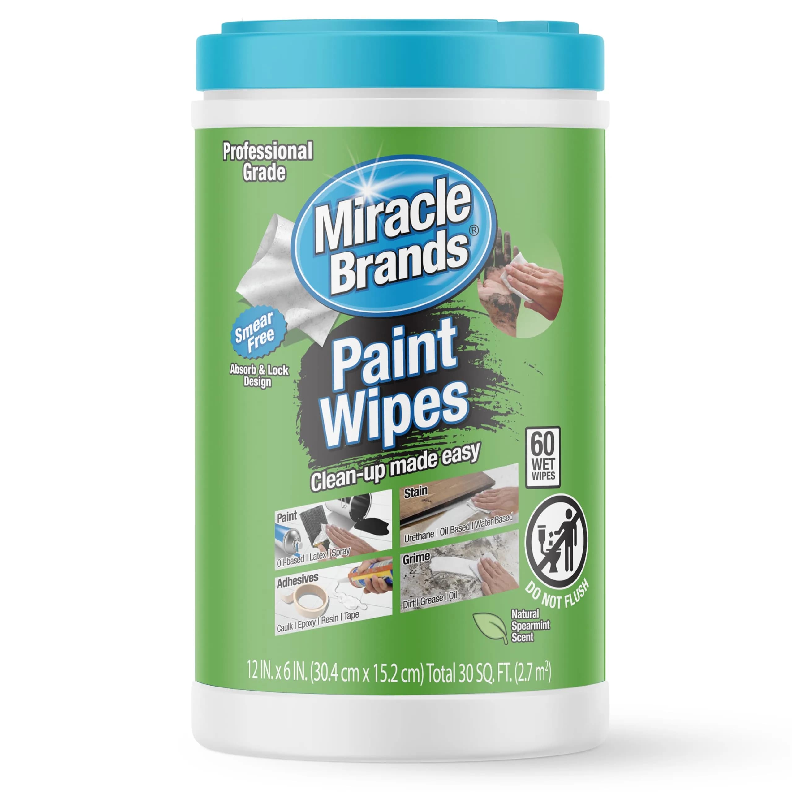 MiracleWipes Surface Cleaning Wipe 60 Count | Heavy-Duty & Gentle on Skin - main product image