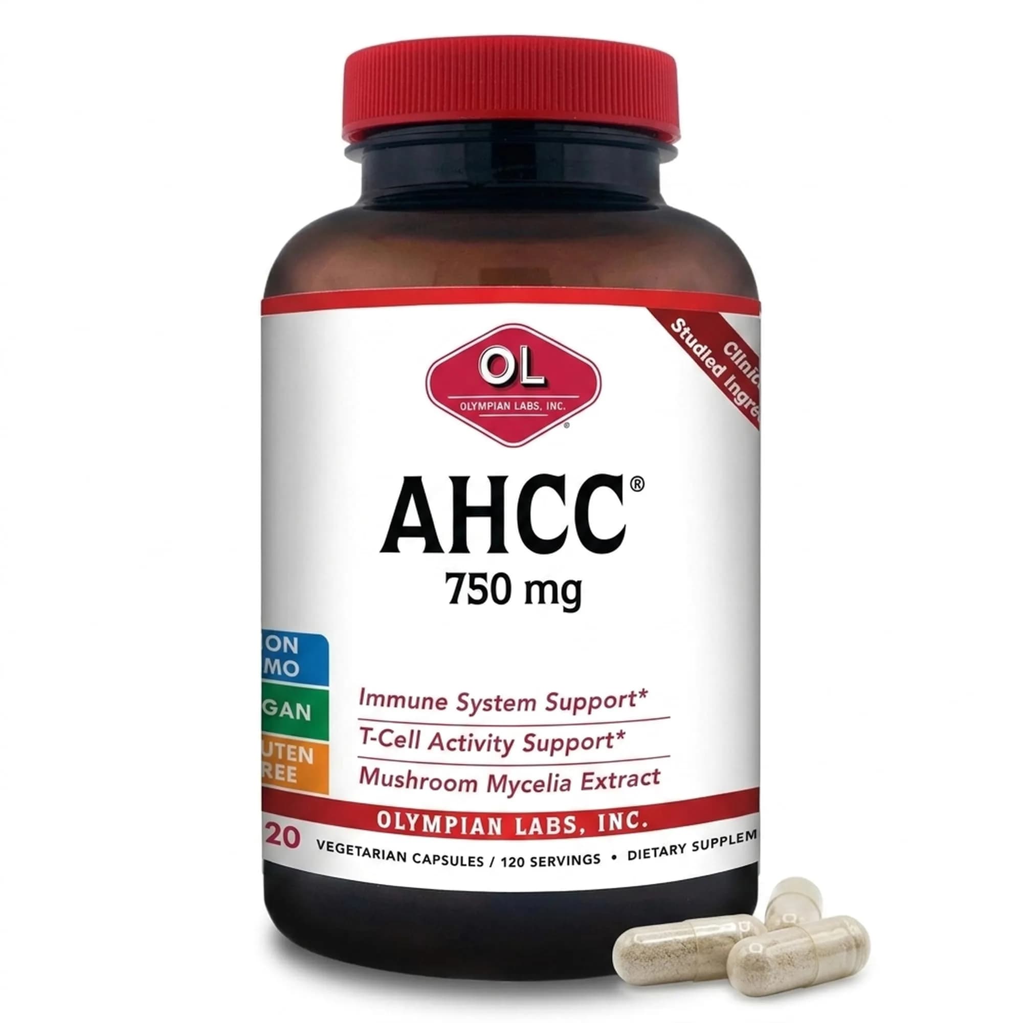 Olympian Labs Premium AHCC Supplement 750mg | Supports Immune & Liver Health