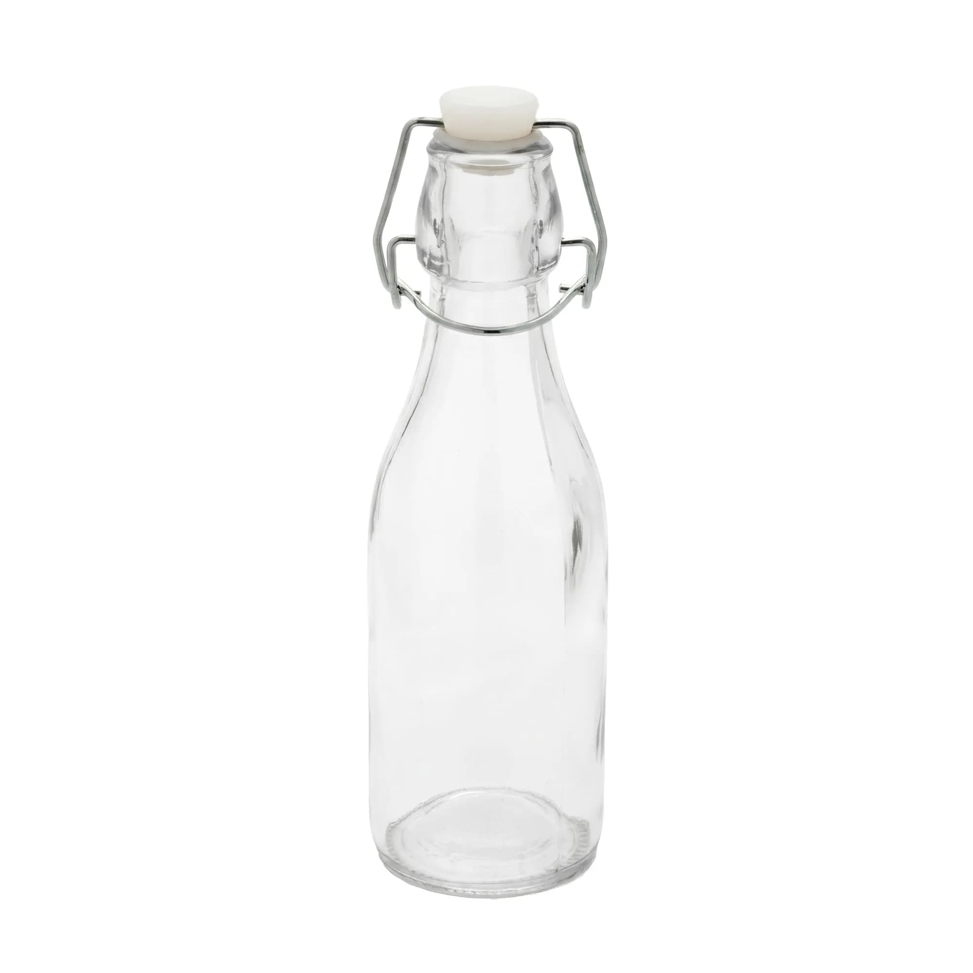 Restaurantware Swing Top Glass Bottles 8.5oz | Airtight, Resealable, Clear (70-120c) - main product image