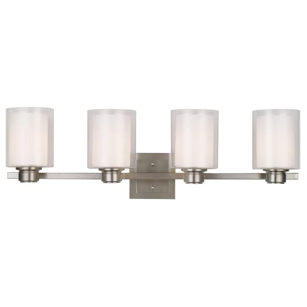 Design House Oslo 4-Light Vanity Light 10.25in Satin Nickel | Dimmable Bathroom Fixture - main product image