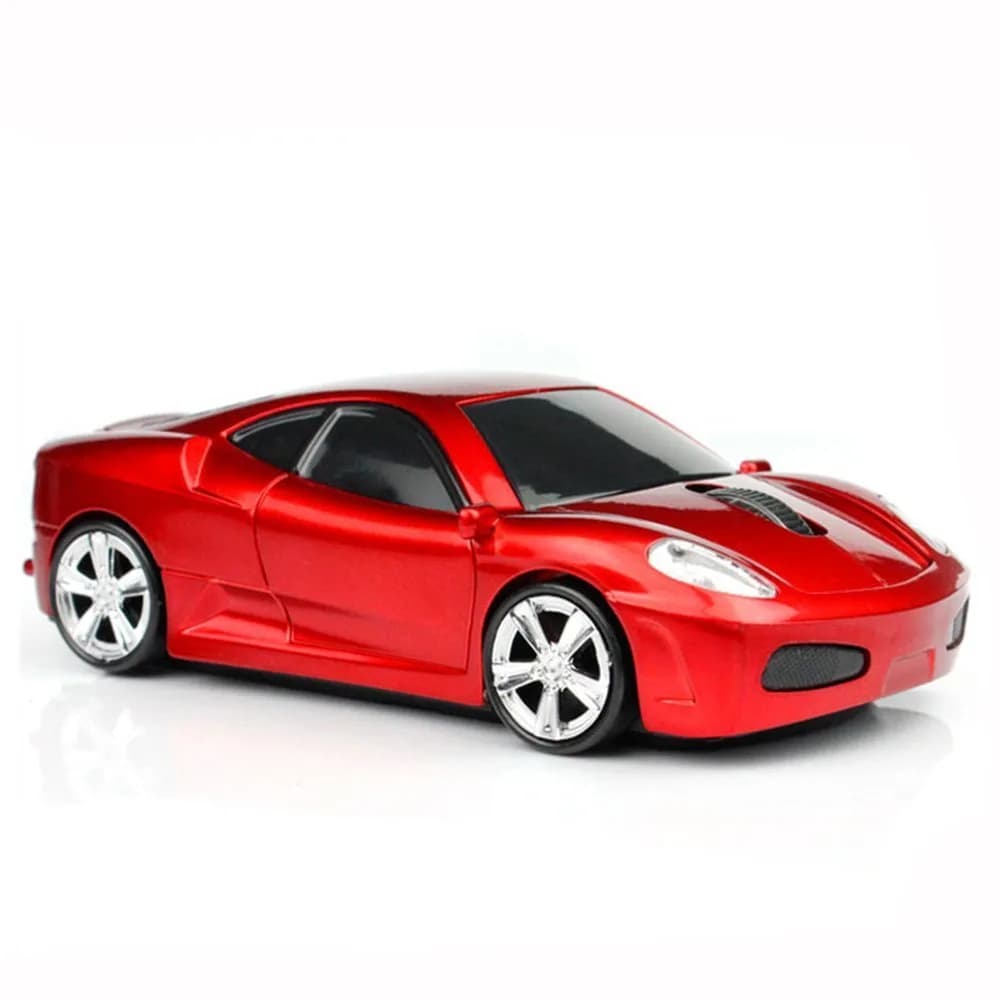 MGbeauty Sport Car Shape Wireless Mouse 1600dpi | Gaming & Office Use (120x60x35mm, Red) - main product image