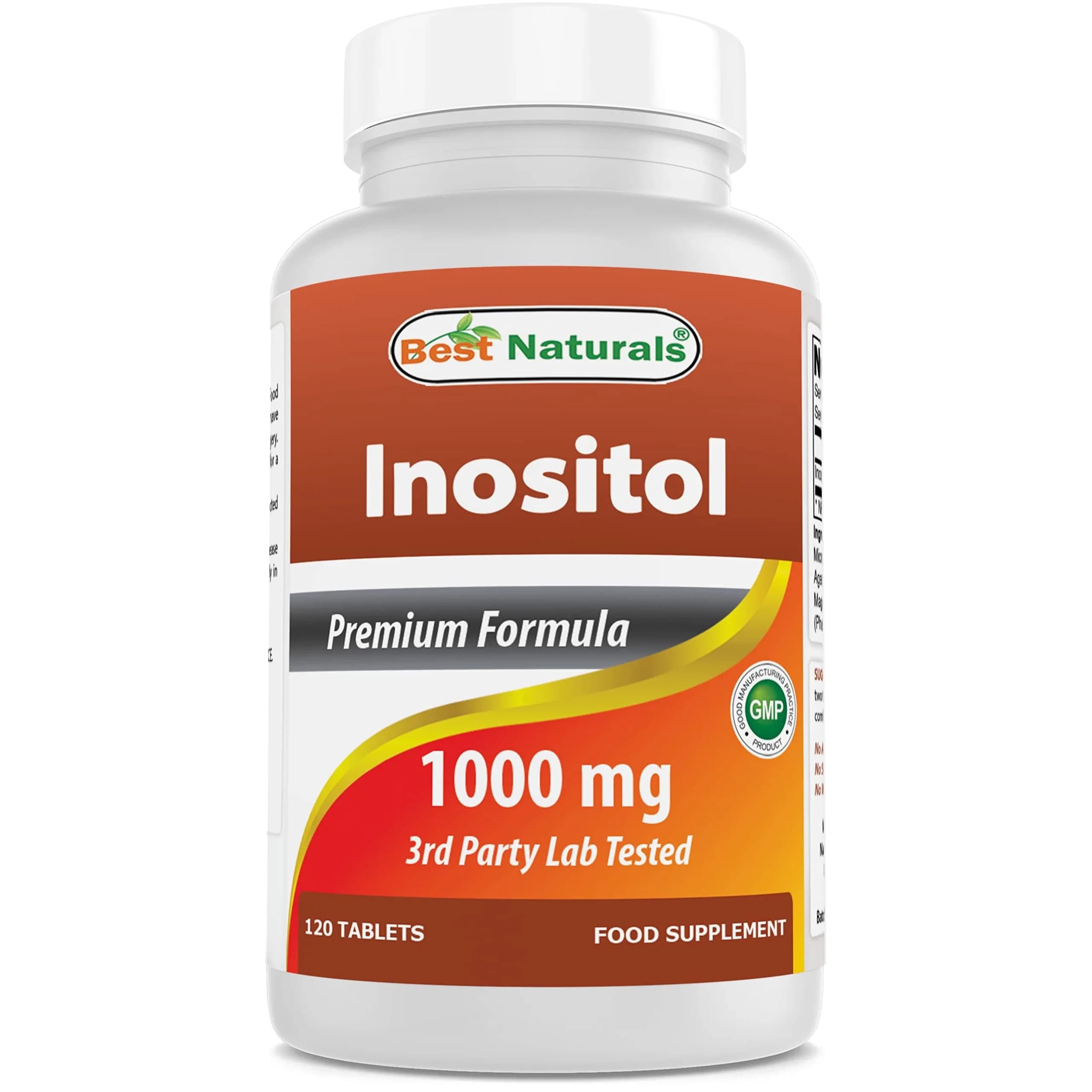 Best Naturals Inositol 1000mg 120 Tablets | Vitamin B8 Supplement for Liver Detox & Cell Communication - main product image