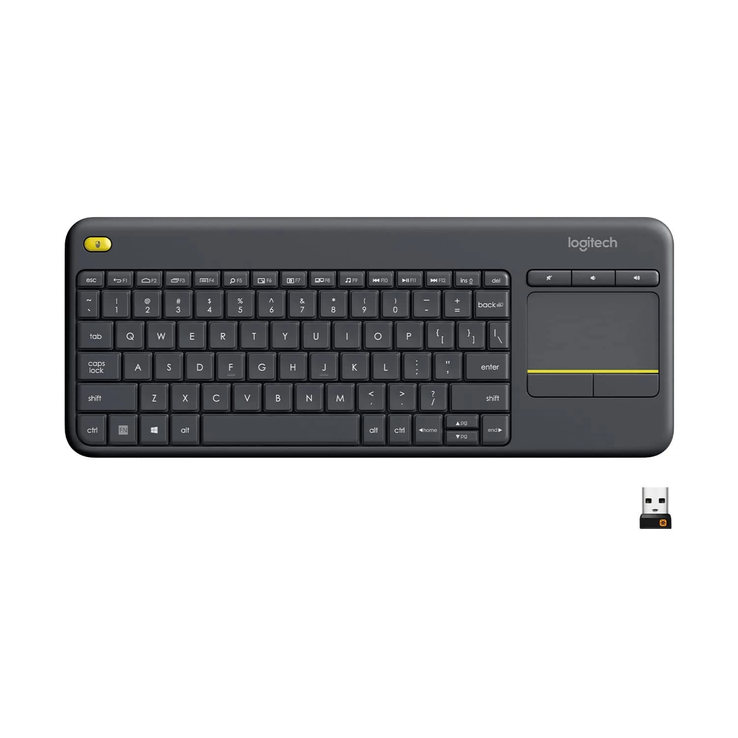 Logitech K400 Plus Wireless Touch TV Keyboard for PC-Connected TV | Long-lasting, Comfortable Control (70-120 chars) - main product image