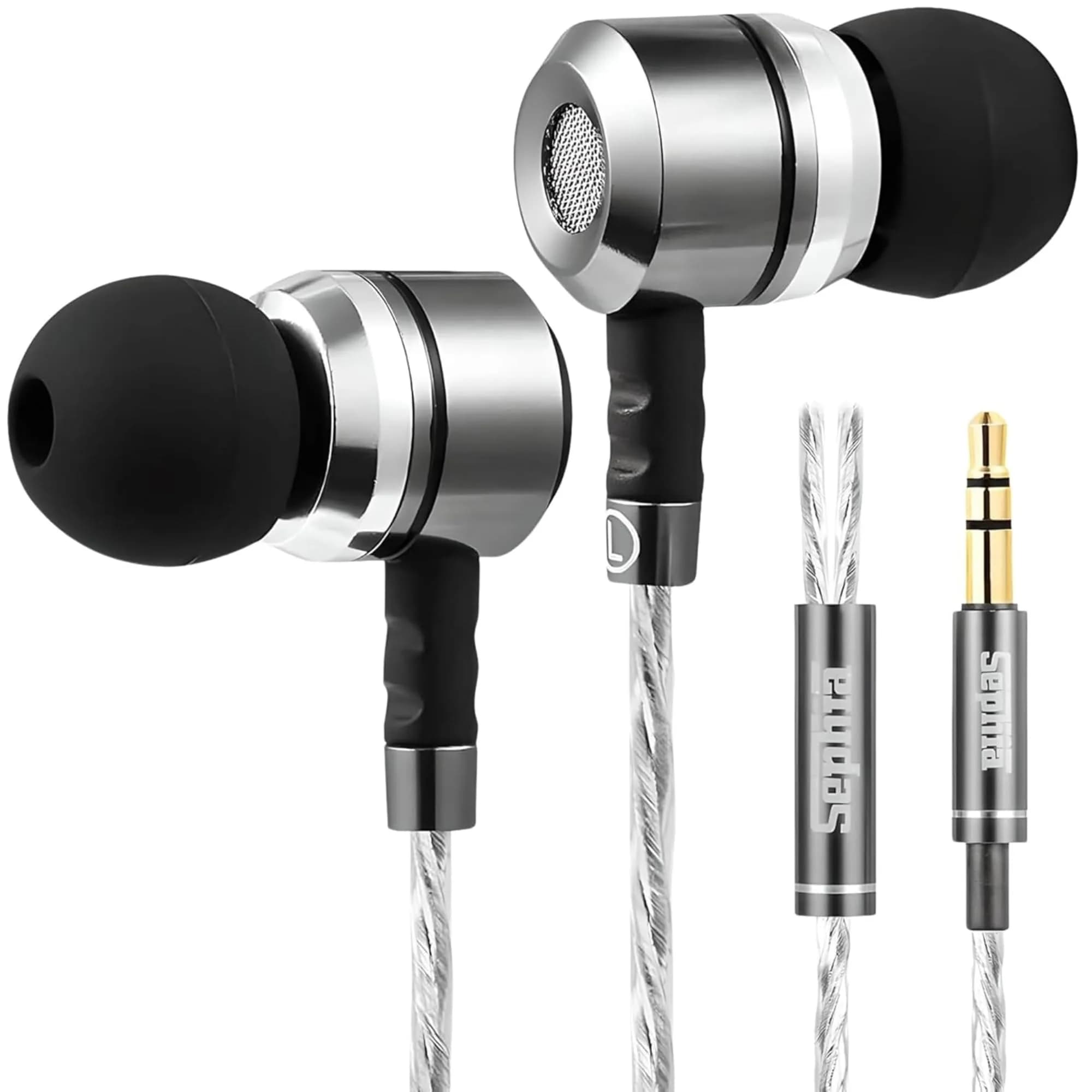 Sephia SP3060 Wired In-Ear Headphones with 10mm Neodymium Drivers, 1.2m Cord, 3.5mm Jack | Bass Driven Audio for Music & Calls