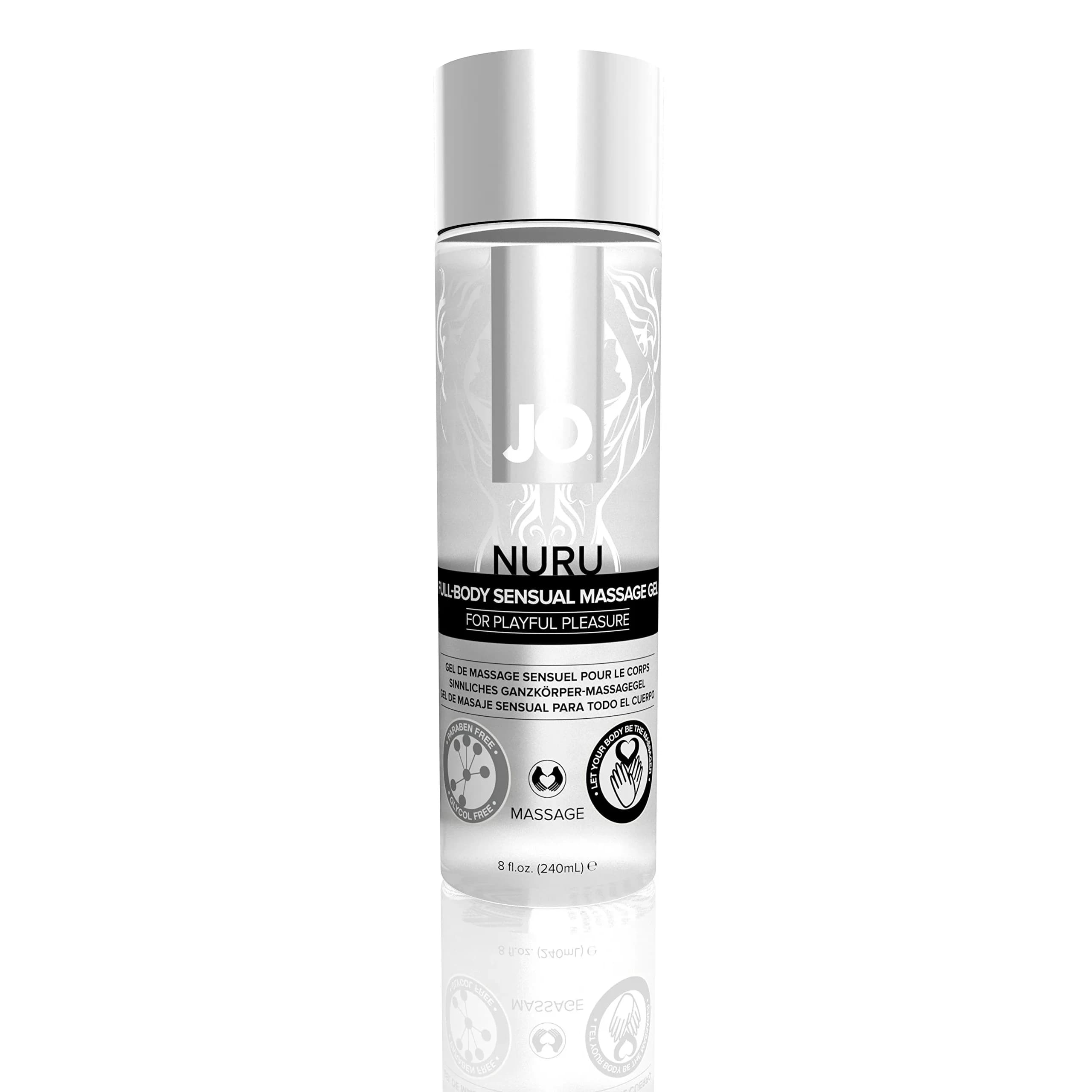 JO NURU Massage Gel Fragrance Free 240 mL (8 Fl Oz) | Water-Based, Non-Staining, Paraben-Free - main product image