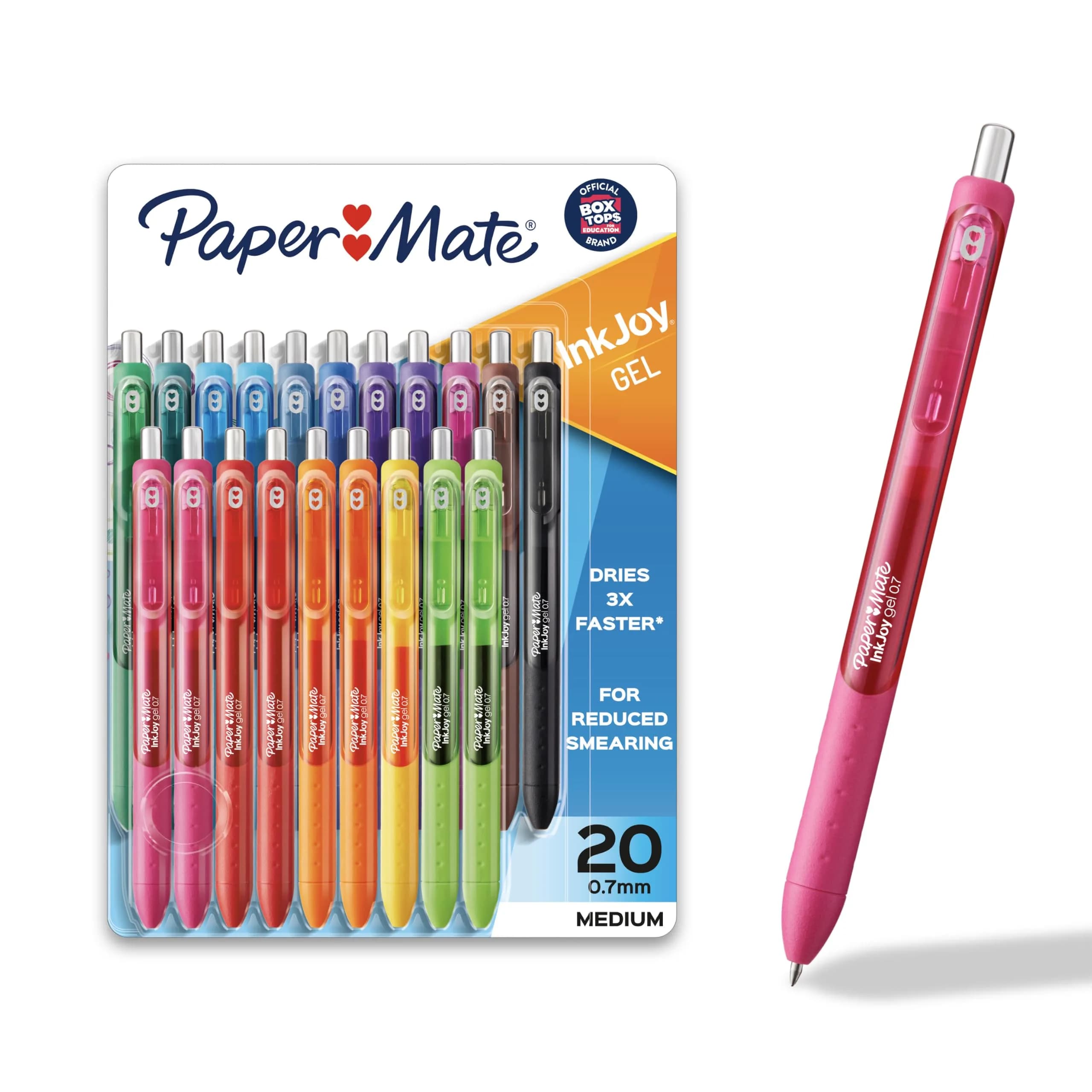 Paper Mate InkJoy Gel Pens, Medium Point (0.7mm), 20 Count | Fast-Drying, Vibrant Colors for School & Office - main product image