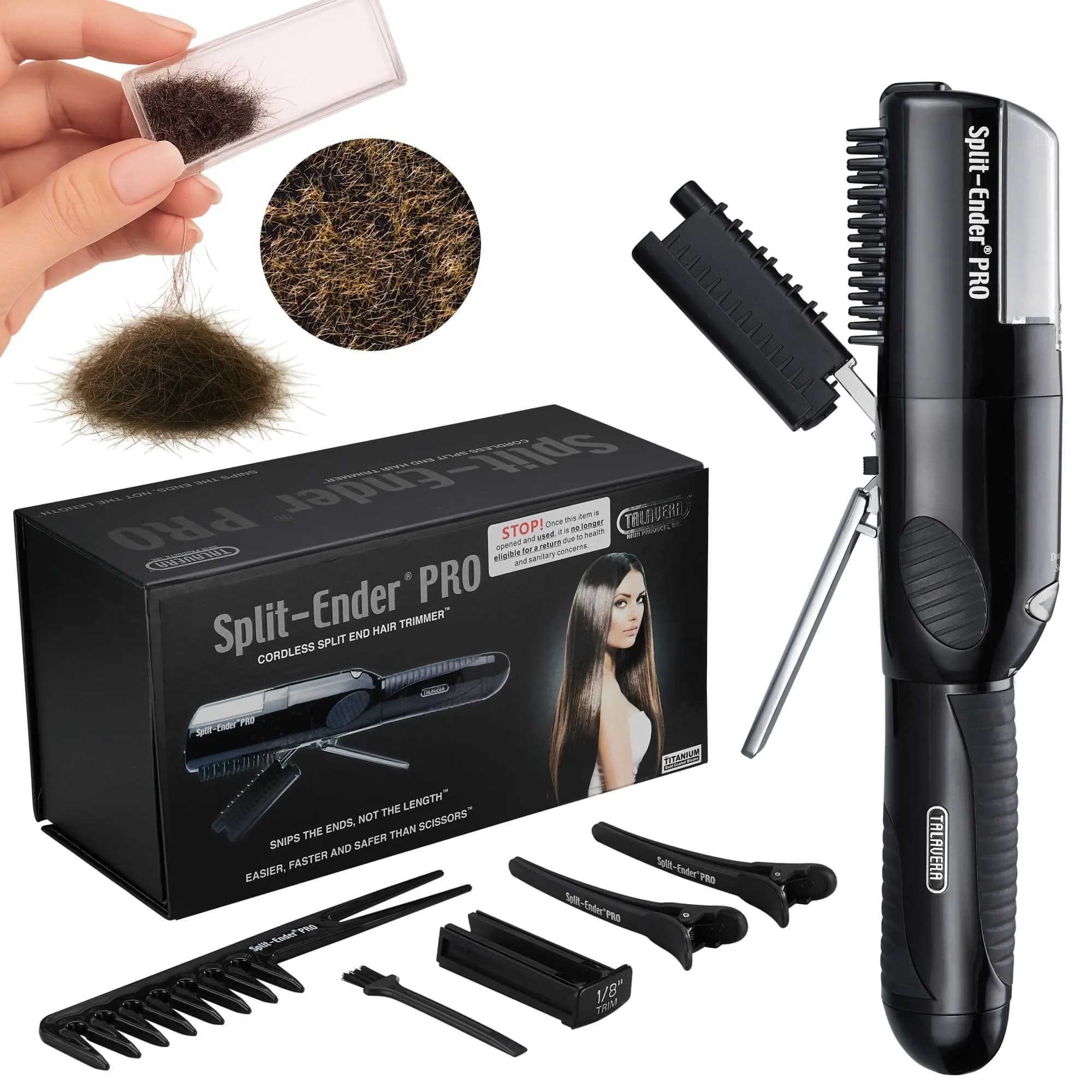 Split-Ender PRO Hair Trimmer - Cordless Professional Hair Tool for Damaged & Frizzy Hair | Black