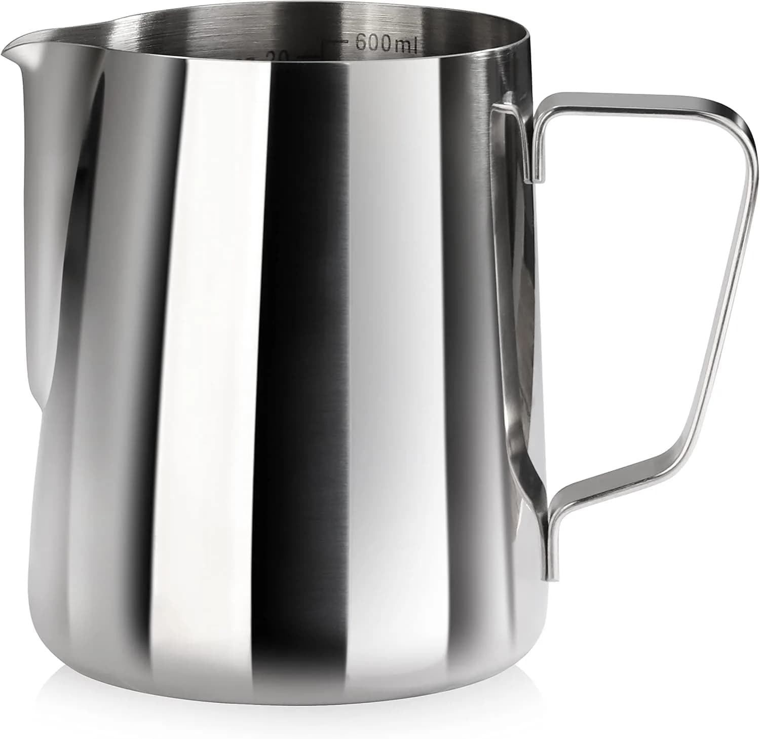 New Star Foodservice Stainless Steel Frothing Pitcher, 20 oz | Commercial Grade 18/8 Barista Tool for Lattes & Cappuccinos - main product image