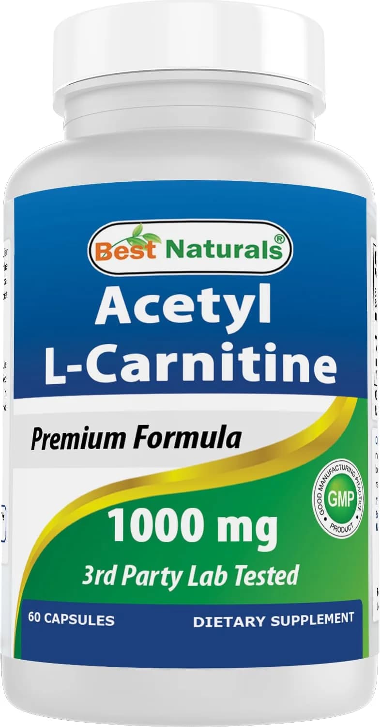 Best Naturals Acetyl L-Carnitine 1000mg Capsule | 60 Count | Supports Energy & Brain Function - main product image