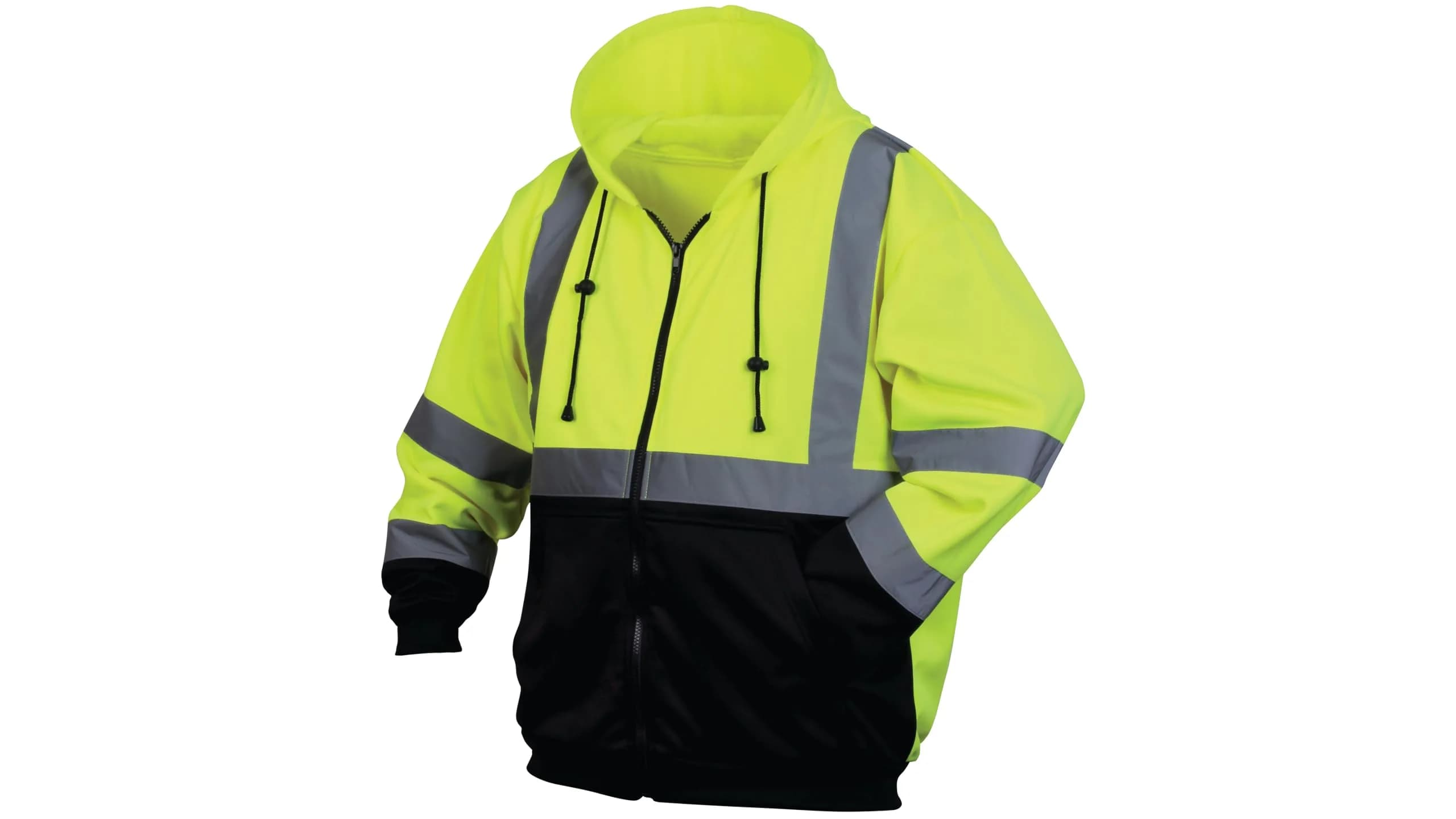 Pyramex RSZH3210L RSZH32 Series Sweatshirt Hi-Vis Lime Size Large | Safety Workwear with Reflective Striping - main product image