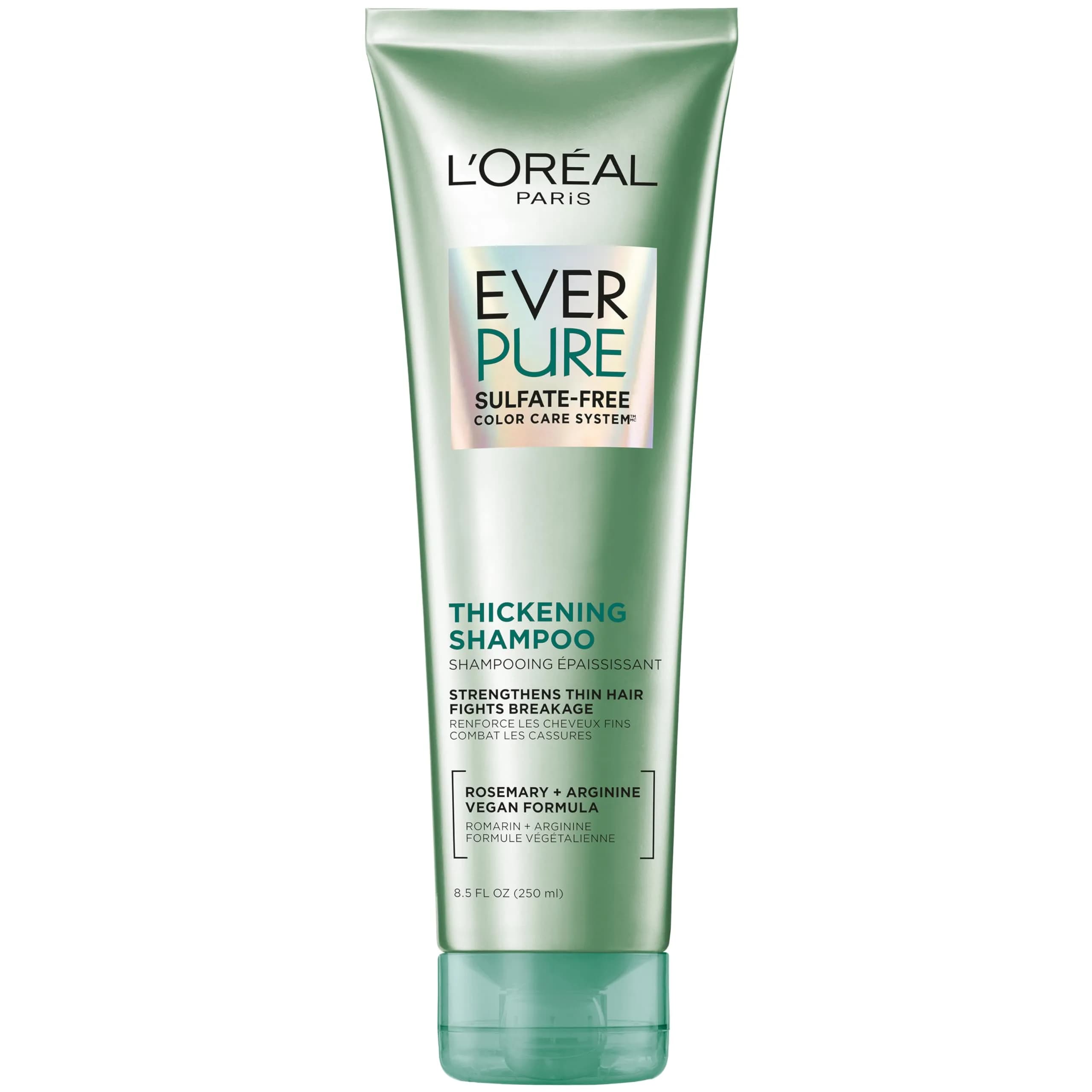 L'Oreal Paris EverPure Thickening Sulfate Free Shampoo 250ml (8.5 Fl Oz) | Strengthens Thin, Fragile Hair with Rosemary Leaf - main product image