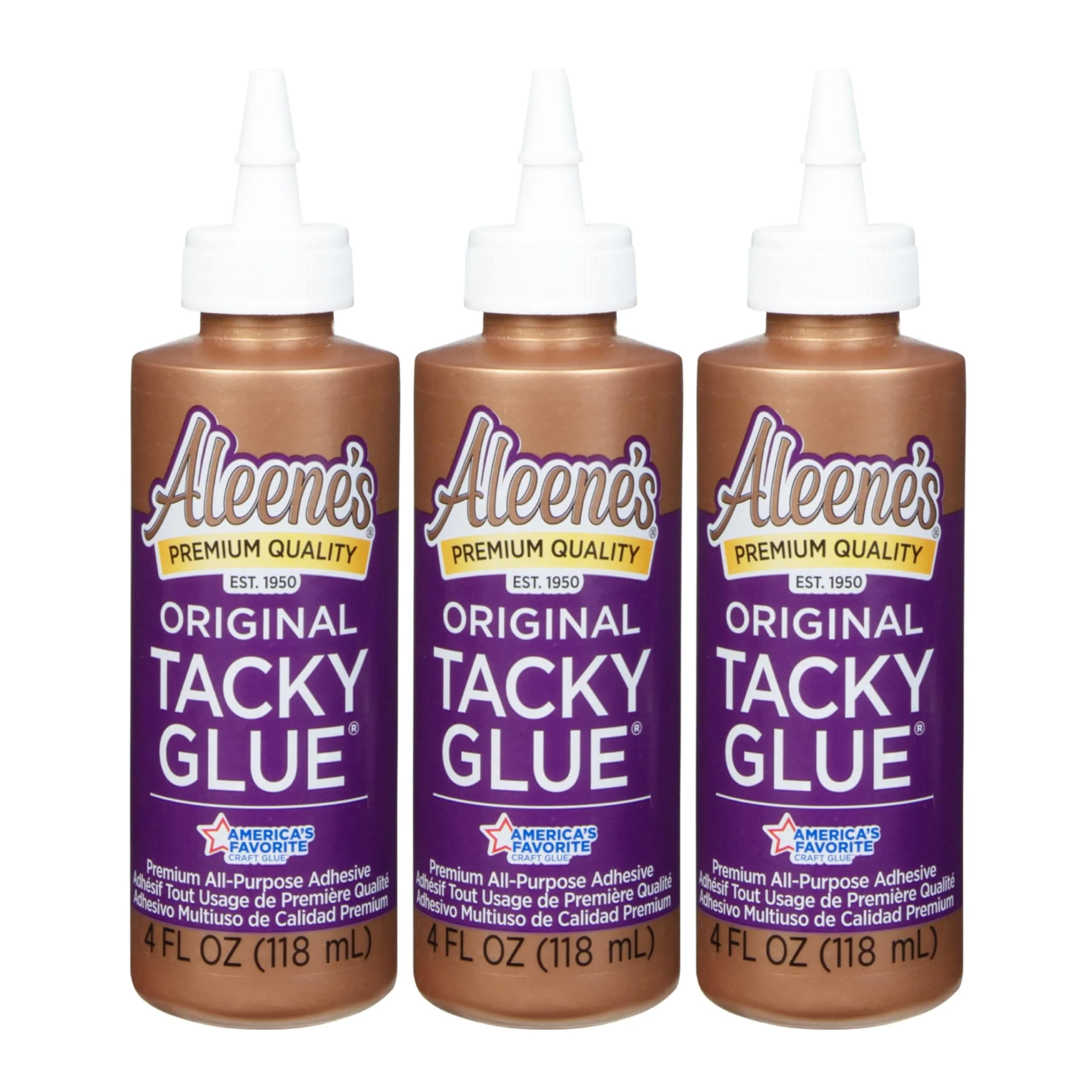 Aleene's Original Tacky Glue 4 fl oz (118ml) 3-Pack | All-Purpose Adhesive for Crafts & DIY - main product image