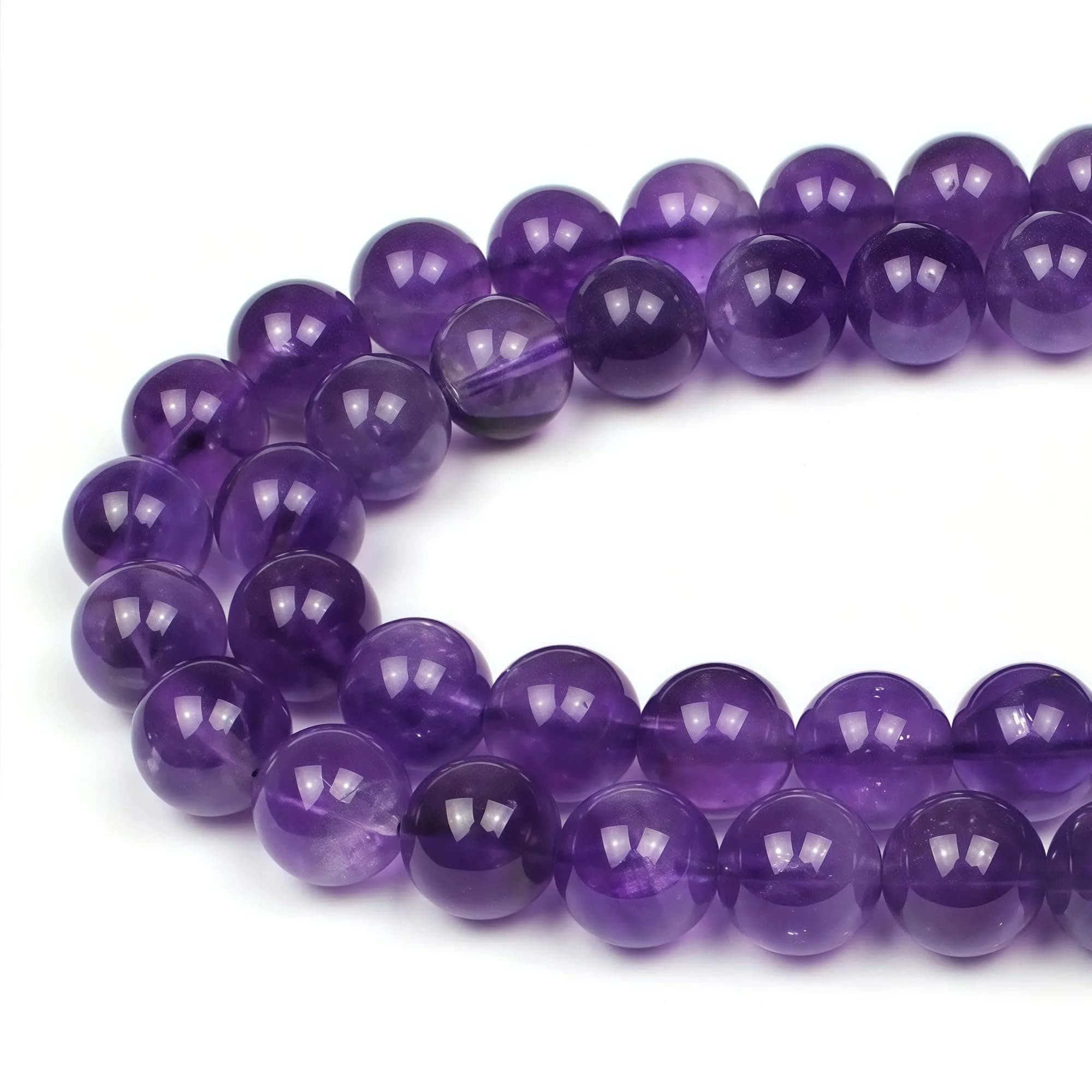 MJDCB 5A Natural South Africa Amethyst Gemstone Beads 10mm | Vibrant Jewelry Beads for DIY Crafts - main product image