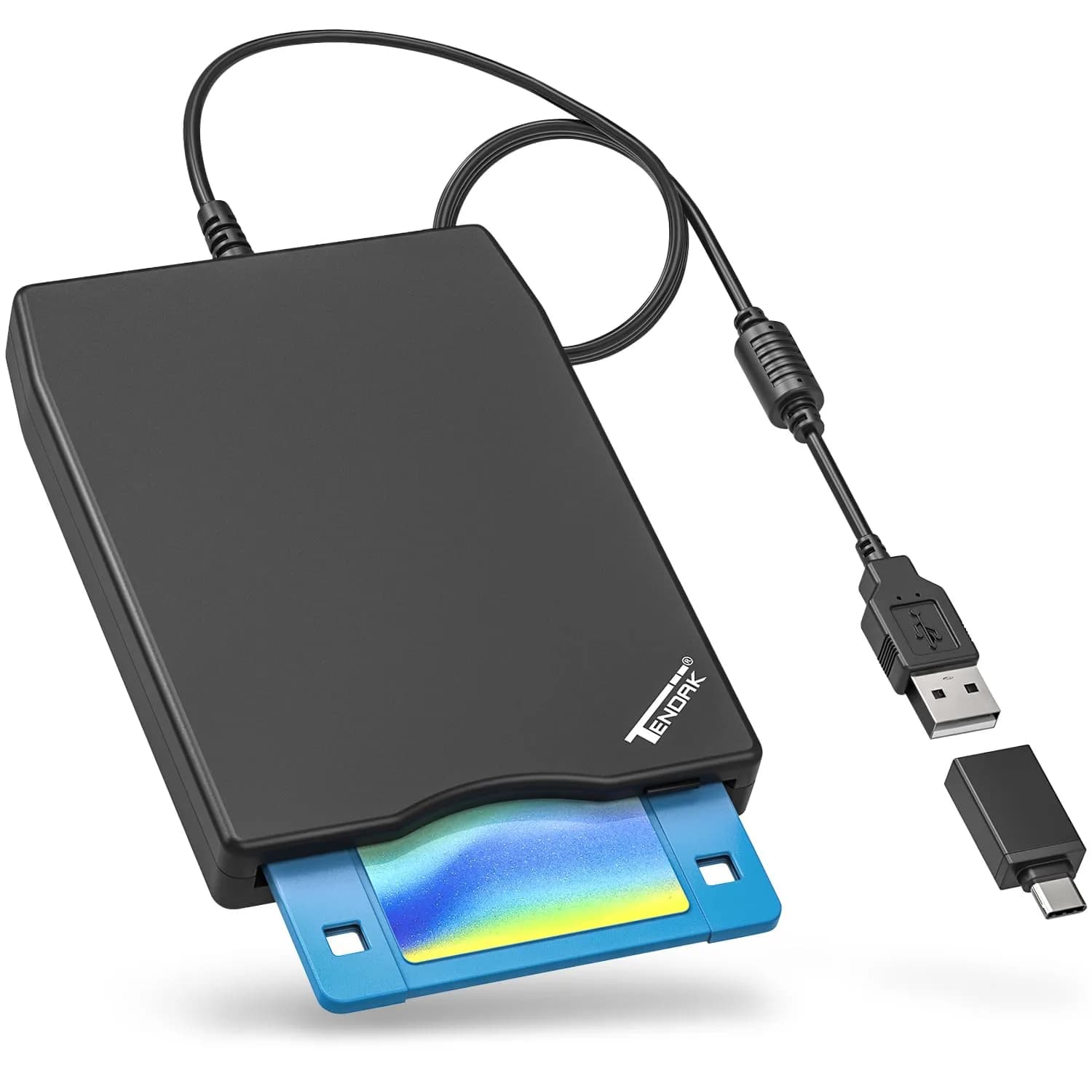 Tendak 3.5 inch USB Floppy Disk Drive Reader | Reads 1.44MB Discs - main product image