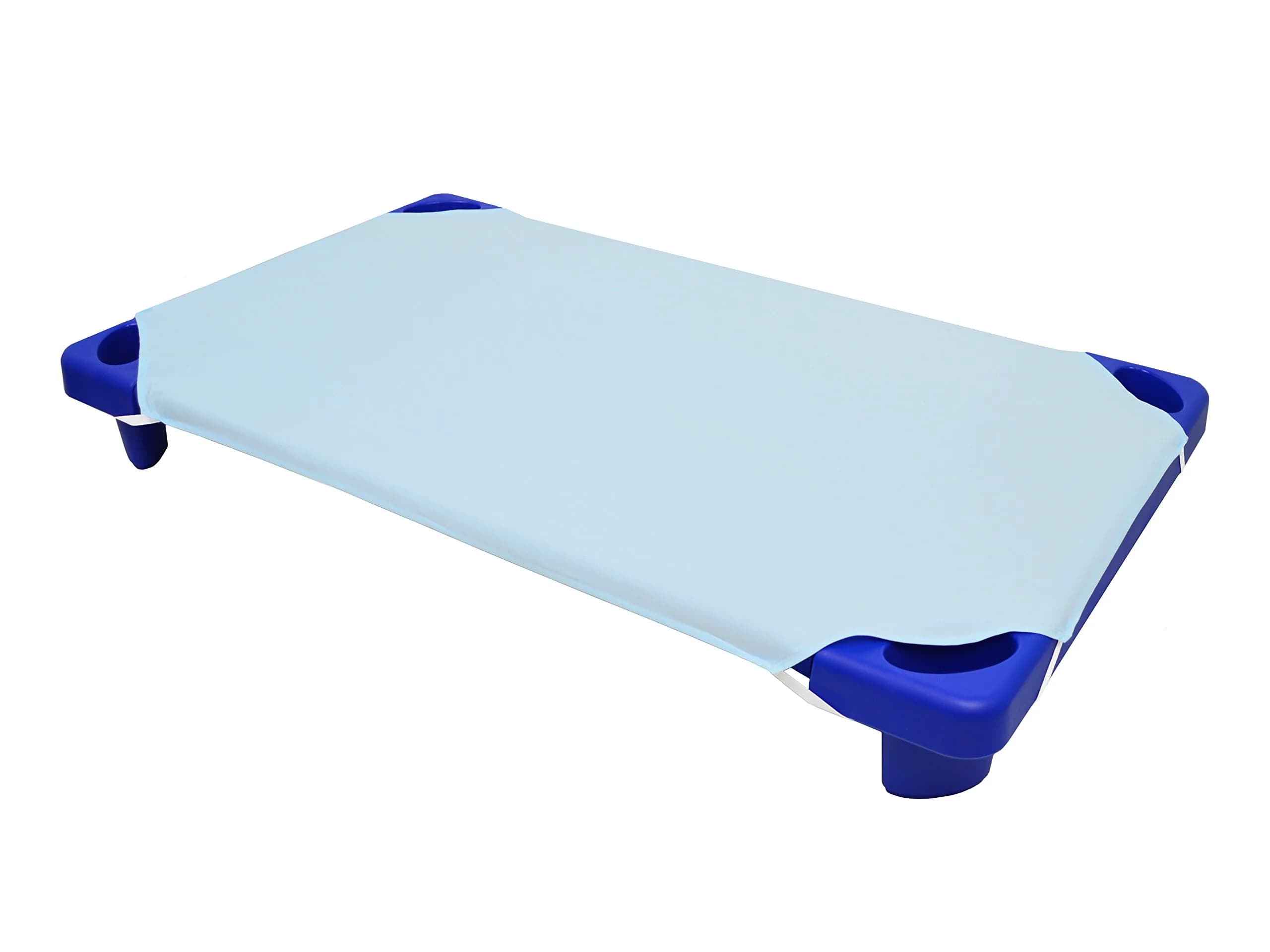 American Baby Company 100% Cotton Percale Cot Sheet for Daycare Standard Size 23" x 51" | Soft & Breathable Cot Sheet for Daycare and Preschool, Blue - main product image