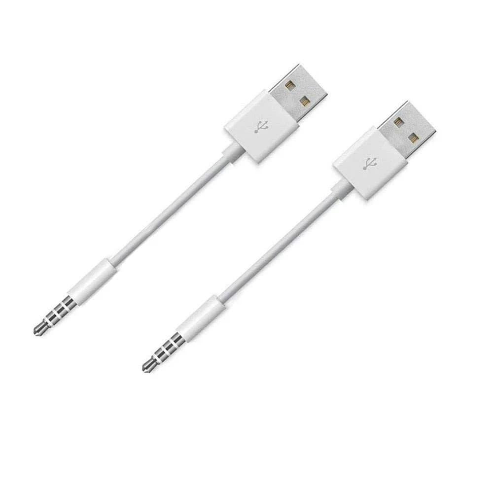 Amicable USB Data Cable for iPod Shuffle 3rd-7th Gen (2-Pack, 10cm) | Sync & Charge