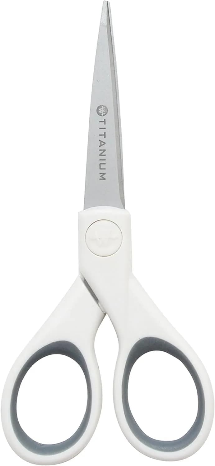 Westcott 5-Inch Micro-Tip Fabric Scissors | Titanium-Bonded Blades, Straight Edge, Ambidextrous Handle - main product image