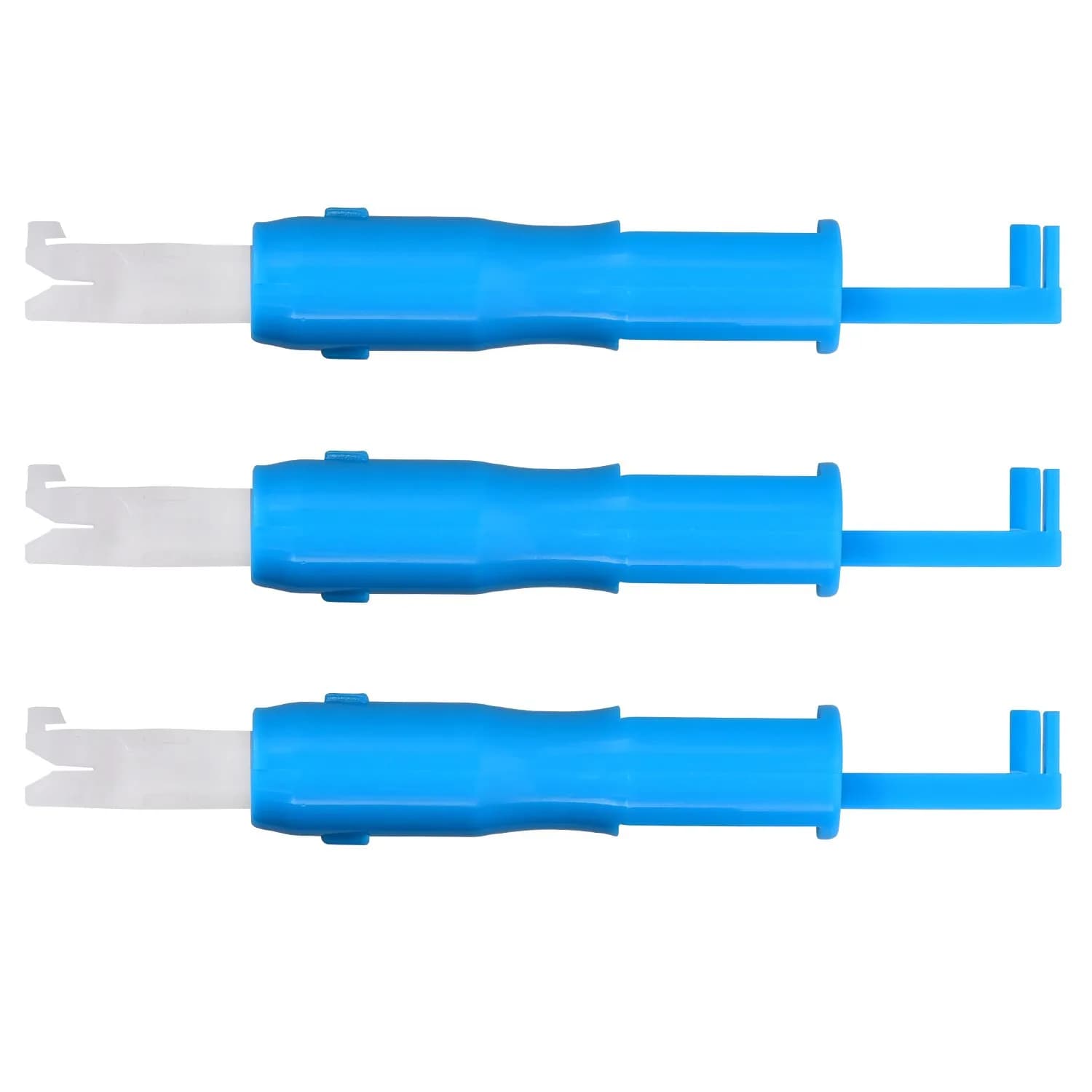Hicarer Sewing Machine Needle Threader Set, 3 Pieces, Automatic Needle Inserter, for Household Sewing Machines, Blue & White | Easy Threading & Needle Holding - main product image