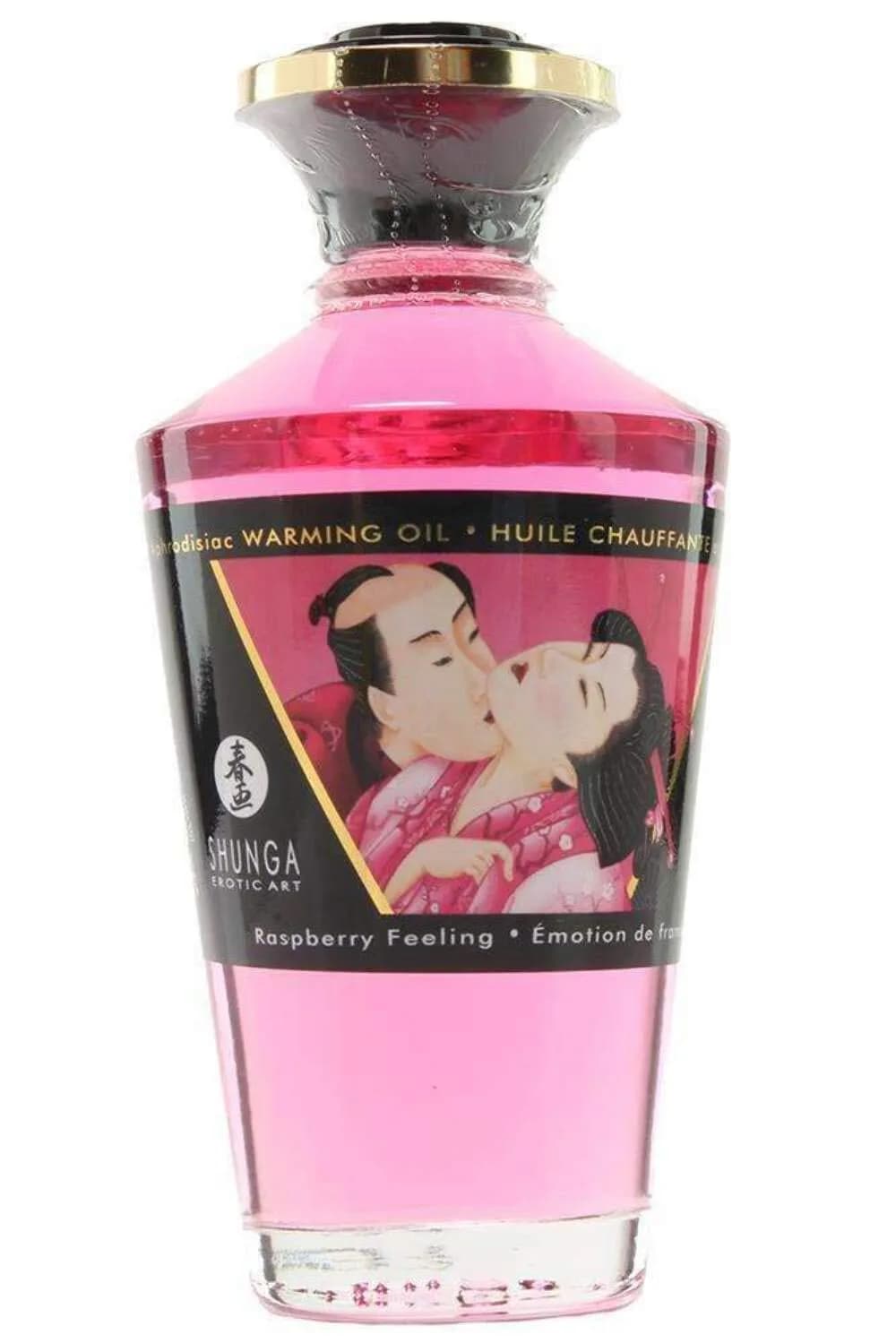 Shunga Warming Massage Oil, Raspberry | Edible, Sensual, 3.5 Fl Oz | Supports Relaxation & Touch - main product image