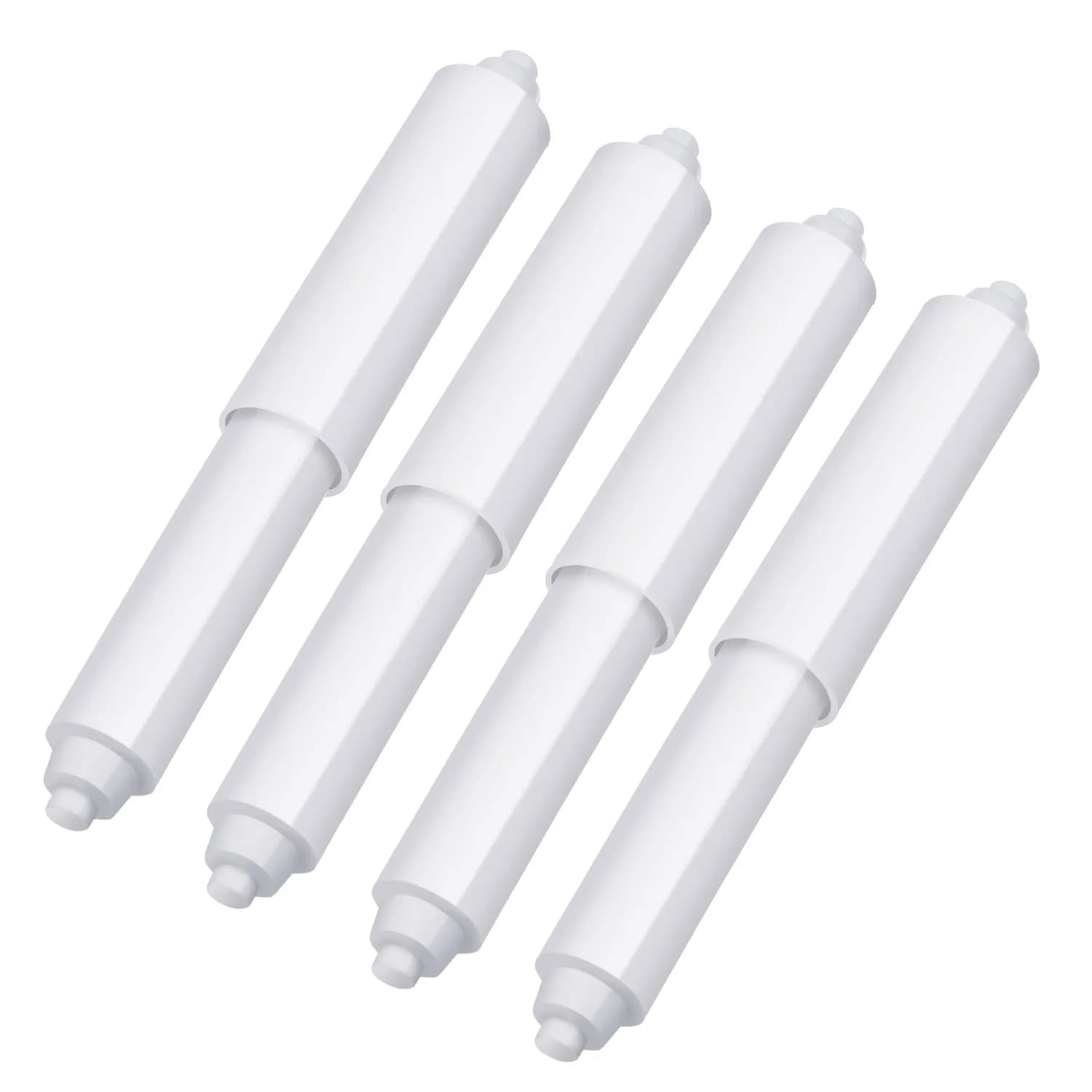 Shappy White 4 Pcs Universal Toilet Paper Holder Replacement Rod | Spring Loaded Plastic Retractable Paper Replacement Rod Toilet Tissue Roll Holder Insert for Bathroom Home Host Accessories - main product image