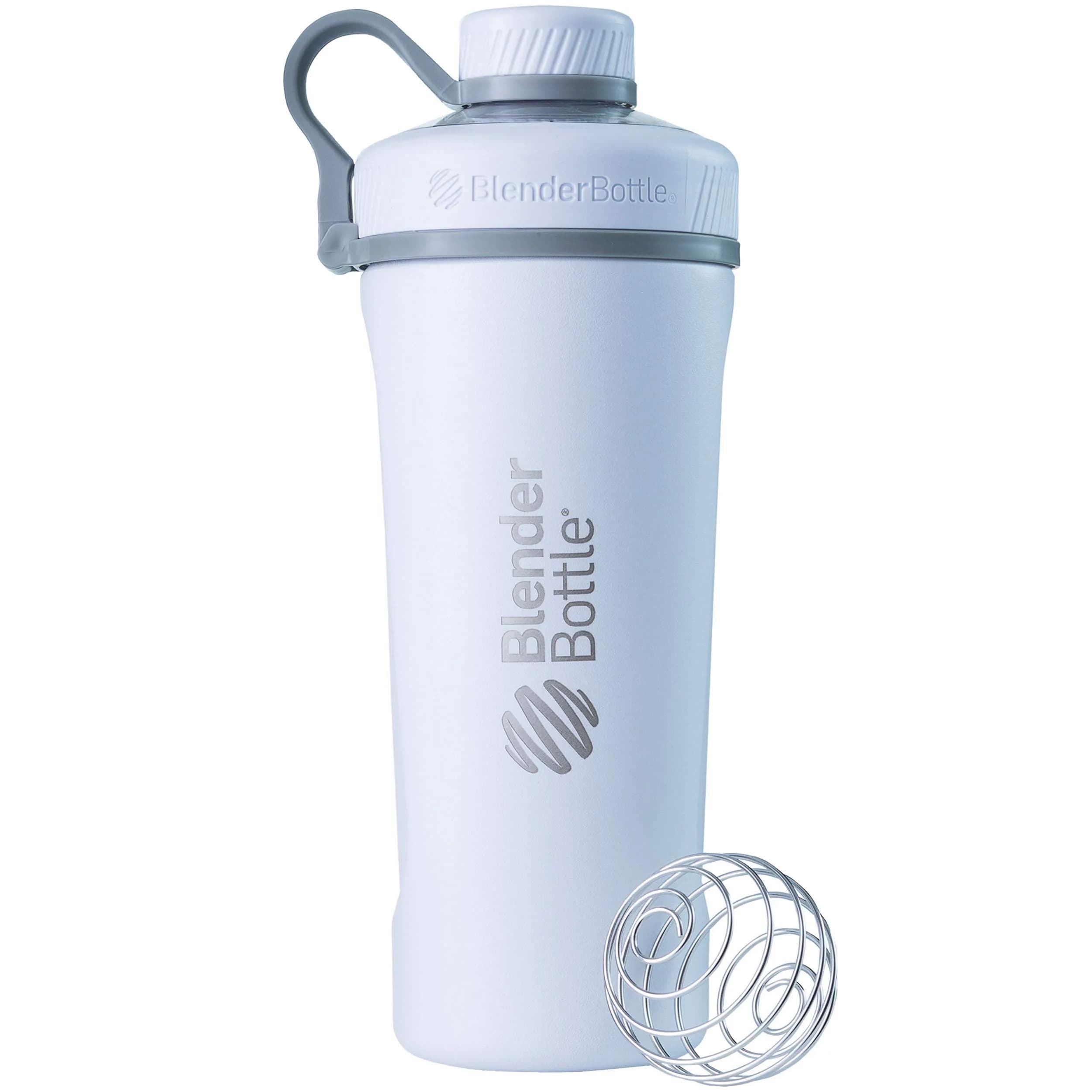 BlenderBottle Radian Stainless Steel Shaker Bottle 26 oz White | Double-Wall Vacuum Insulated, BPA-Free