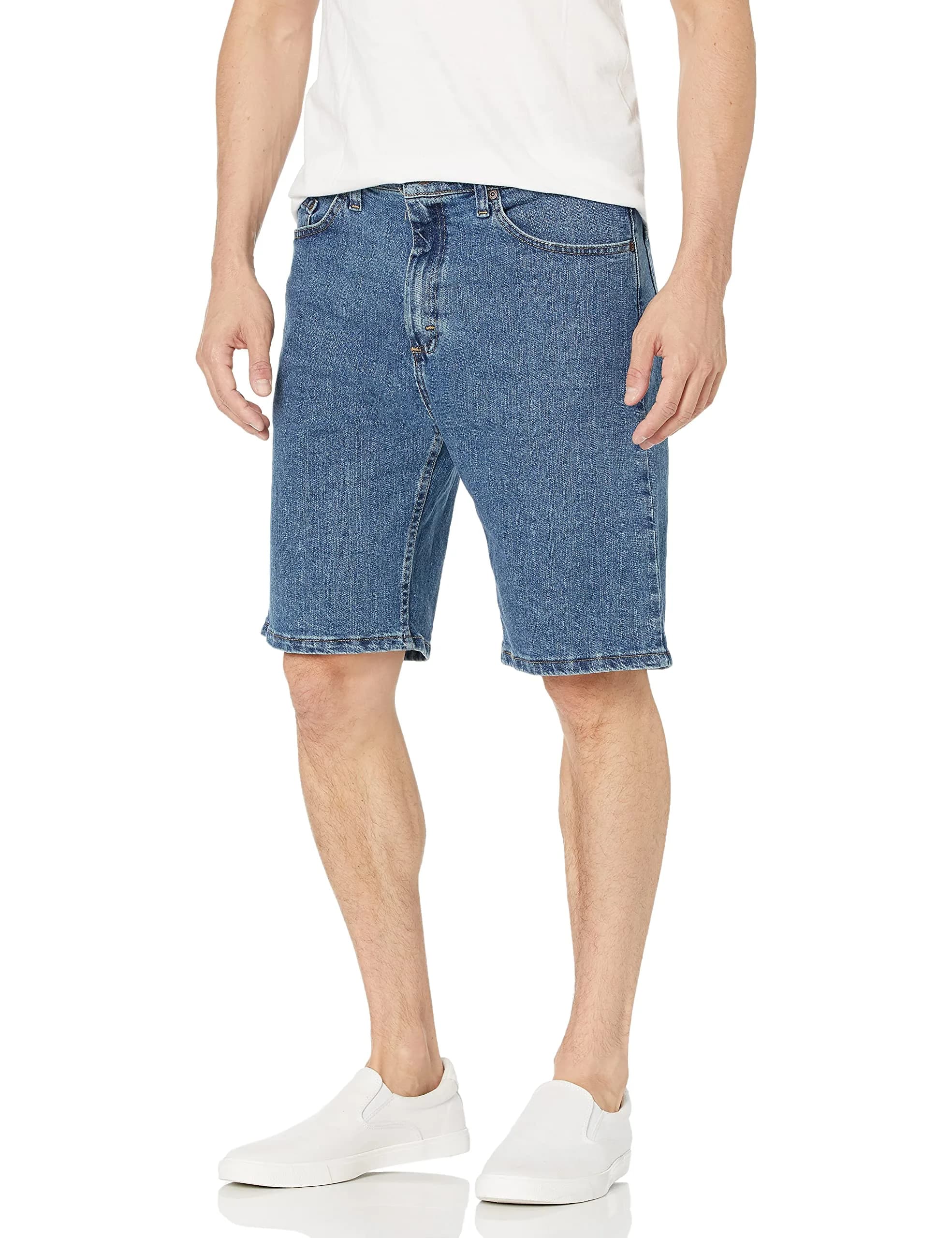 Wrangler Authentics Comfort Flex Waistband Denim Shorts Light Stonewash 34 | Relaxed Fit for Summer Comfort - main product image