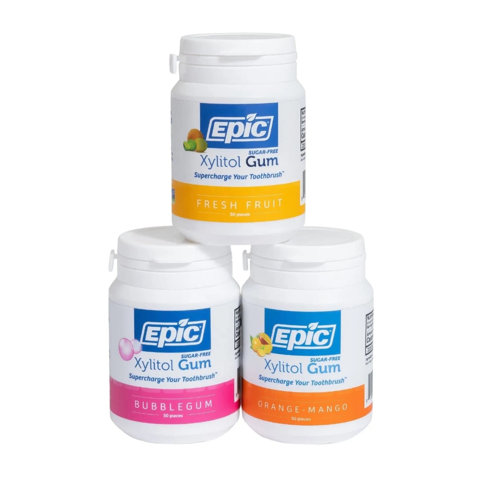Epic Xylitol Gum Variety - Fruit Pack 150 Pieces | Sugar-Free, Vegan, Non-GMO, Cavity & Dry Mouth Support