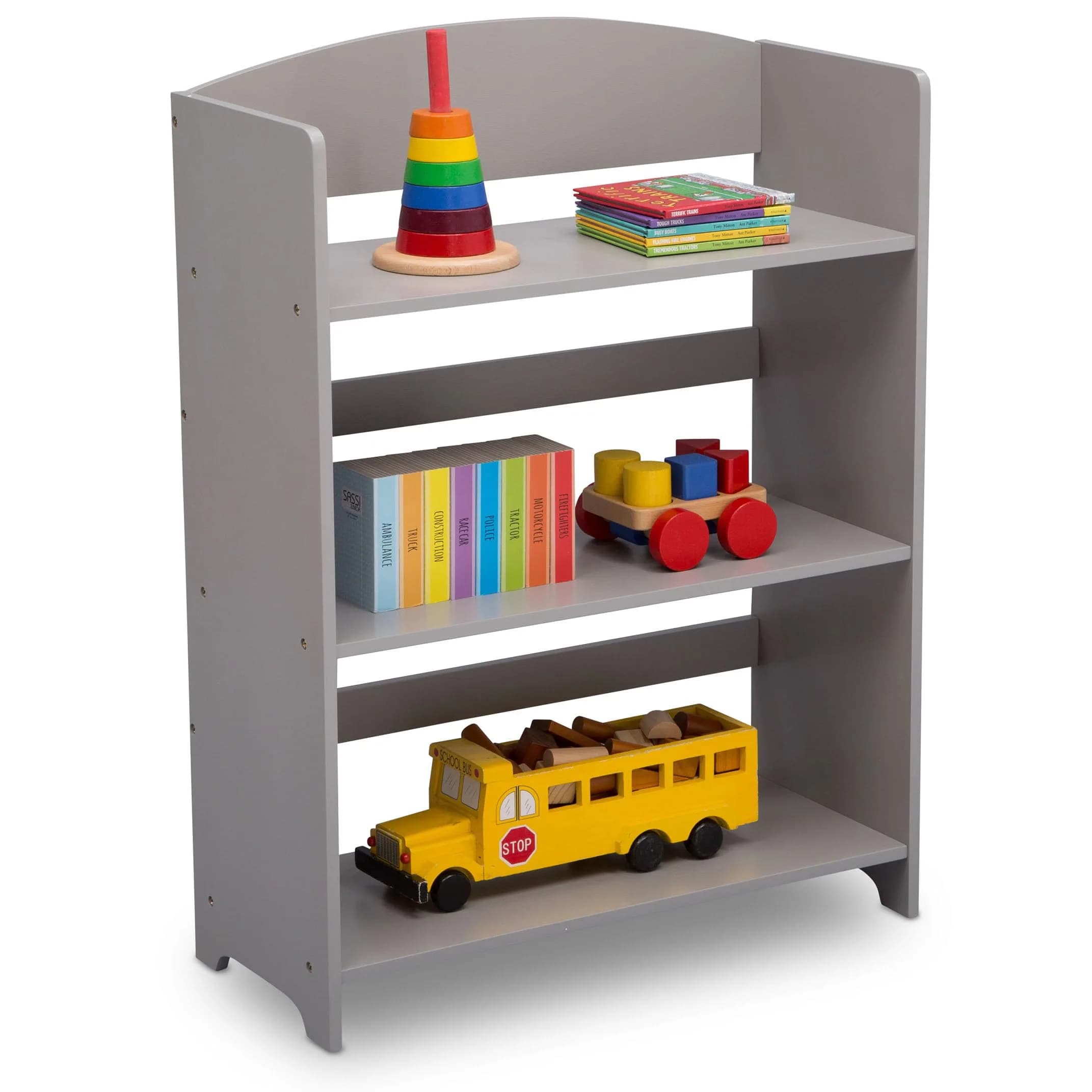 Delta Children MySize Bookshelf - Greenguard Gold Certified, Grey | Kid-Sized, Sturdy Wood Bookcase for Kids - main product image