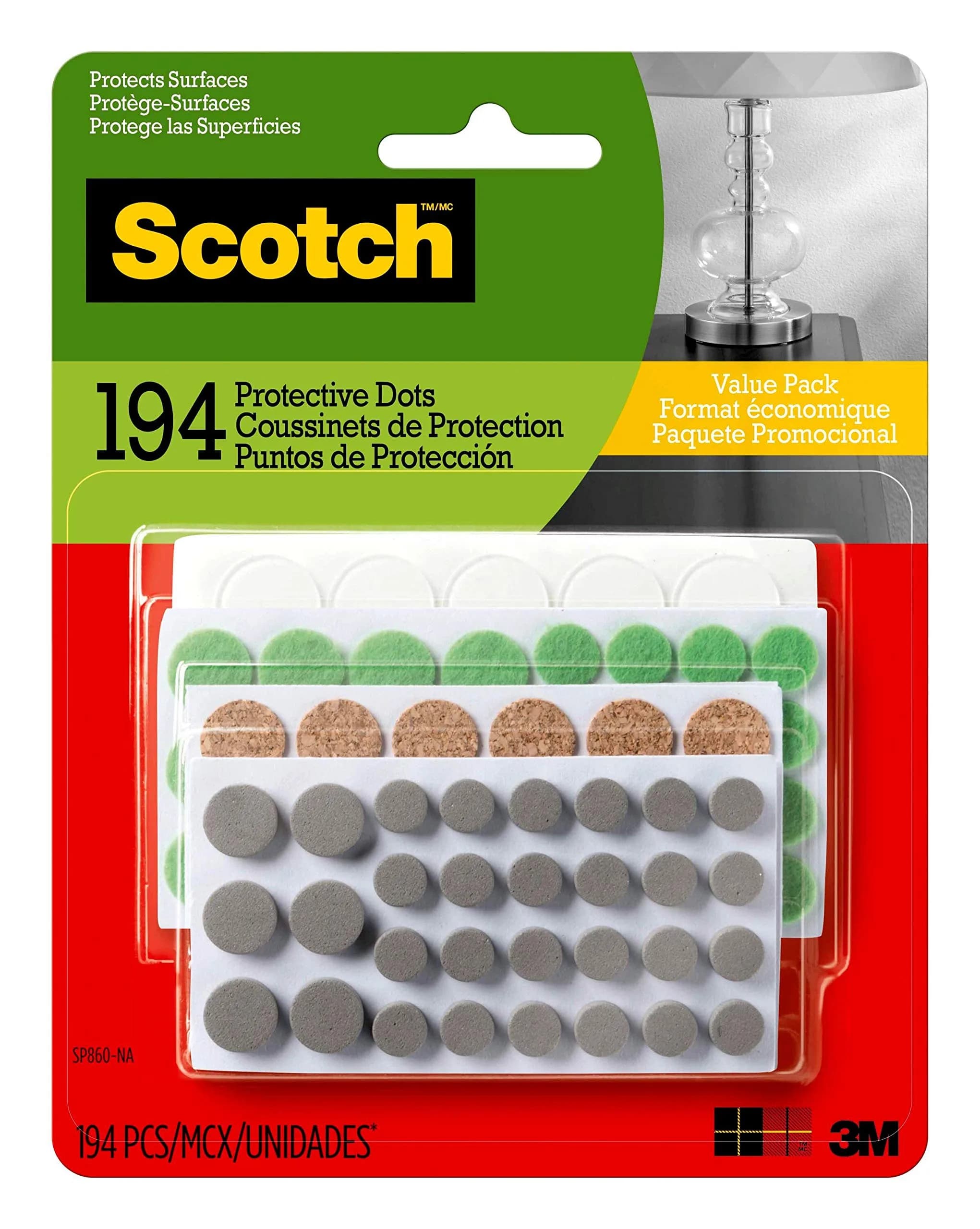 3M Surface Bumpers 194 Pack | Surface Protection & Scratch Prevention - main product image