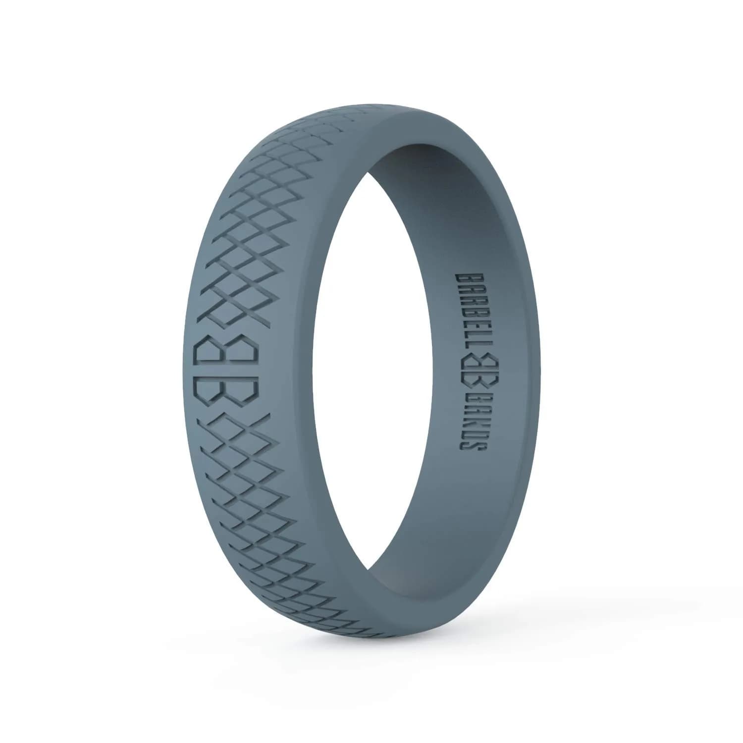 Barbell Bands Steel Gray Silicone Ring for Women, Size 9 | Medical Grade Silicone for Fitness & Lifestyle - main product image