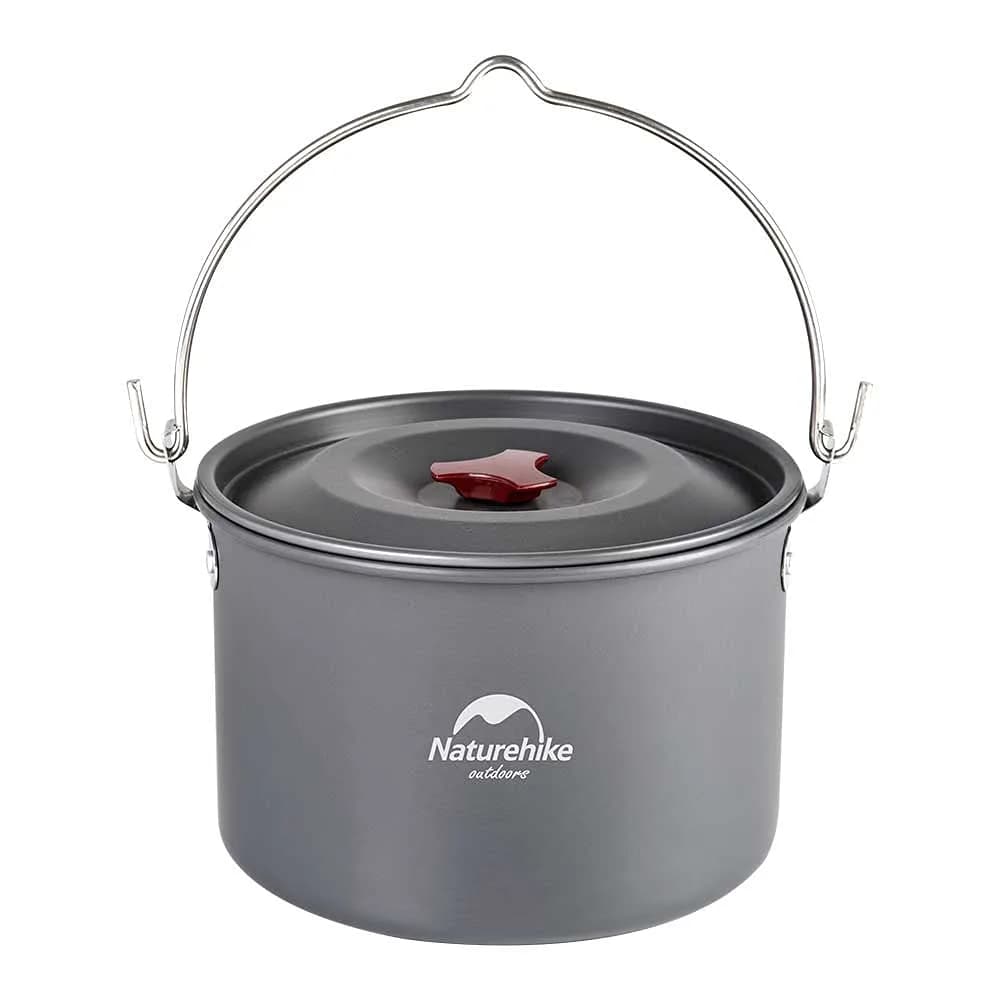 Naturehike 4.2 Quart (4L) Aluminum Hanging Pot with Lid | Lightweight Outdoor Cooking Pot for Camping Hiking Picnic Travel - main product image
