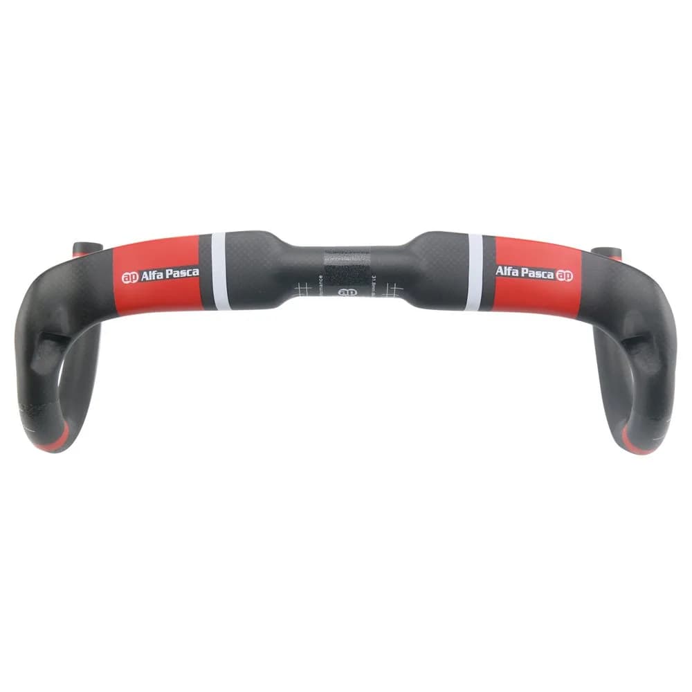 Alfa Pasca Aero Handlebars Carbon Drop Bars 31.8x420mm 210g ±10g | Ultra-Light Matte Black with Red Accents - main product image
