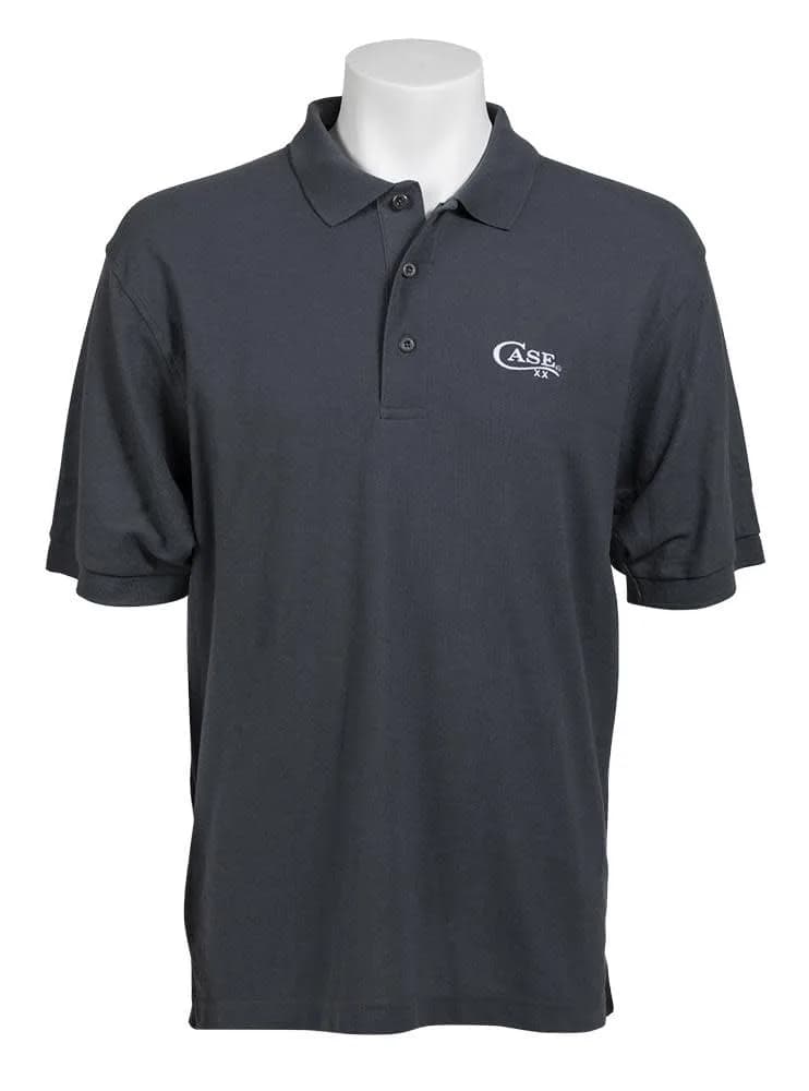 Case Polo Shirt - Gray, Large | Regular Fit Short Sleeve Men’s Polo - main product image