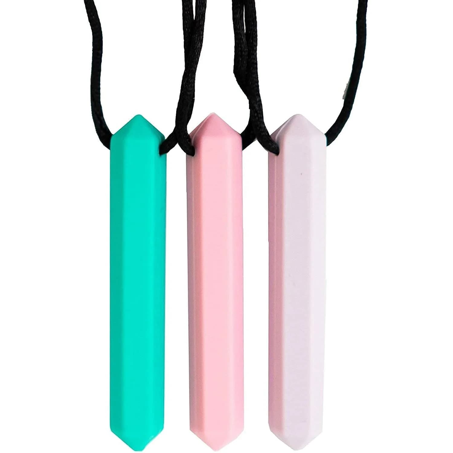Tilcare Chew Chew Pencil Sensory Necklace 3-Pack | Calming Silicone Chewy Toys for Kids & Adults - main product image