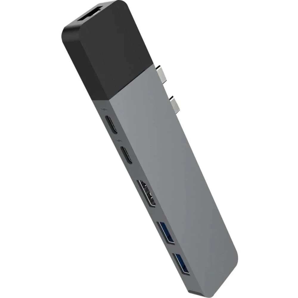 HyperDrive USB C Hub, NET 6-in-2 for MacBook Pro Air, 40Gbps/100W PD, 4K HDMI, Ethernet, Space Gray - main product image