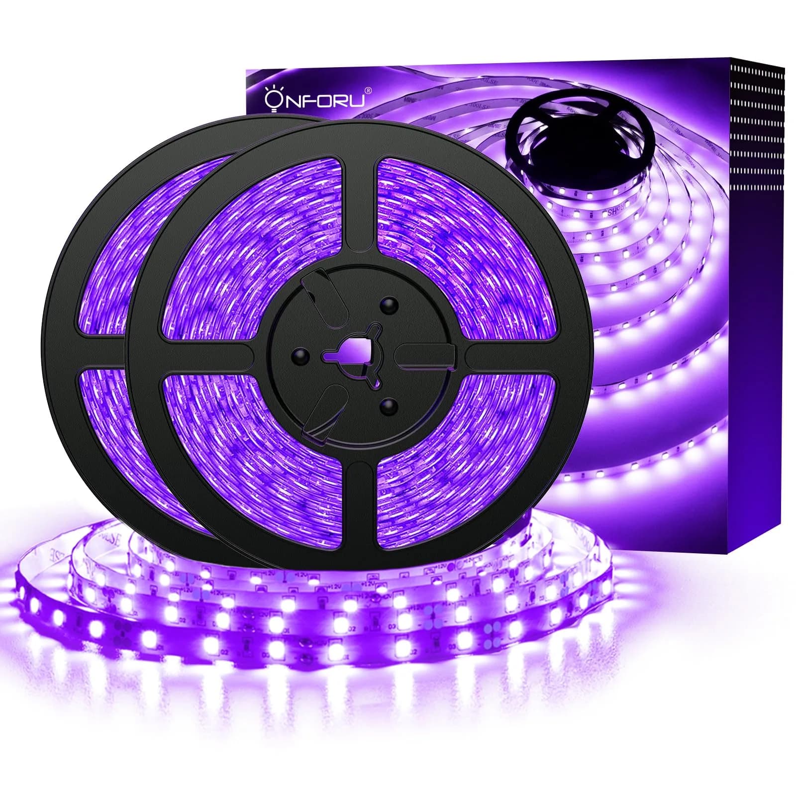 Onforu 10m (32.8ft) Black Light LED Strip Kit | 600 LEDs for Glow Parties & Halloween - main product image