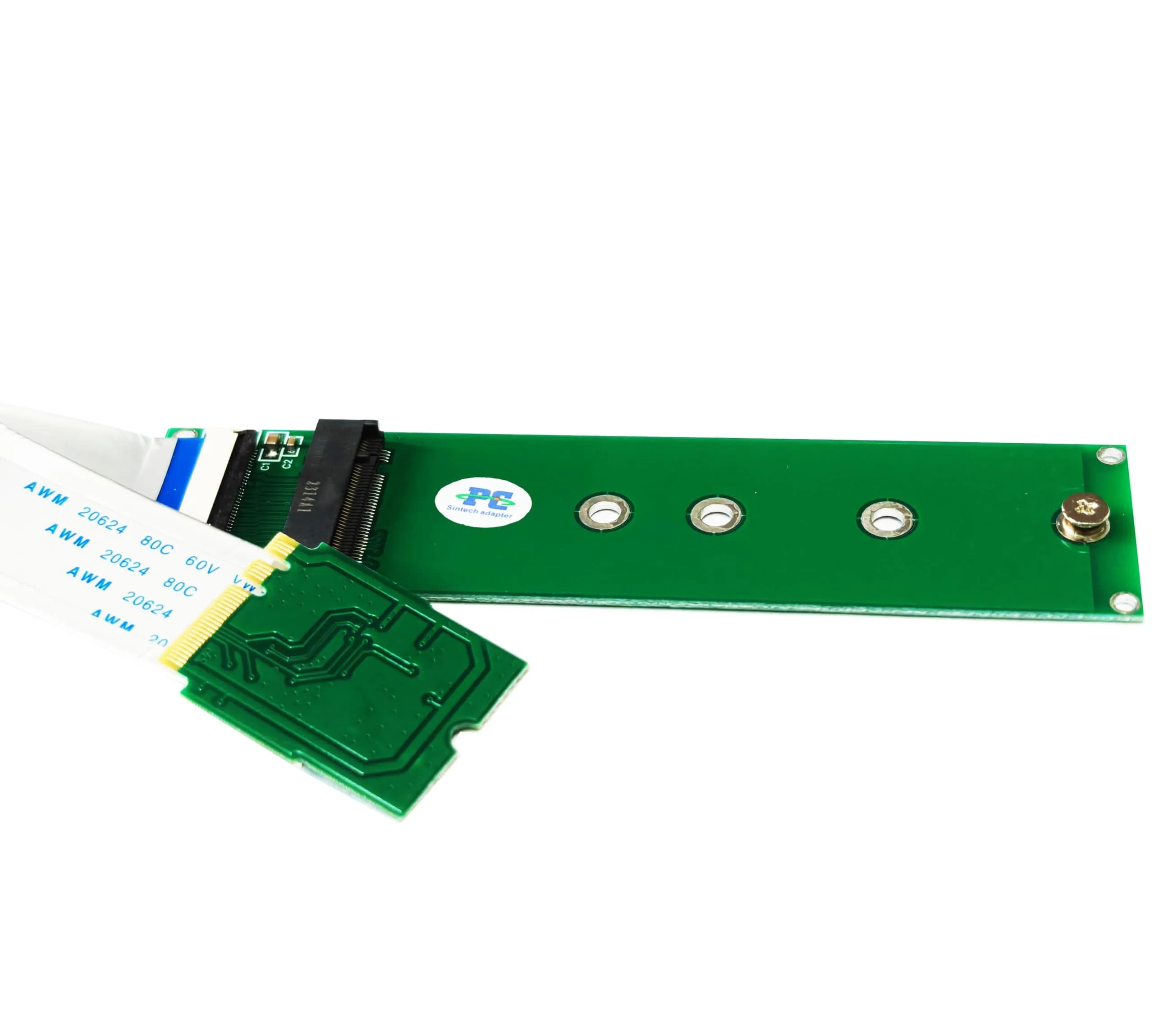 Sintech M.2 (NGFF) NVME SSD to M2 A/E Key Port with 20cm Cable | PCIe 1X Lane Support in India - main product image