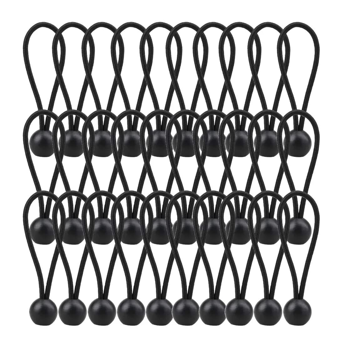 AOPRIE 30 Pack Black Bungee Balls | Heavy Duty Weather Resistant Tie Downs in India - main product image