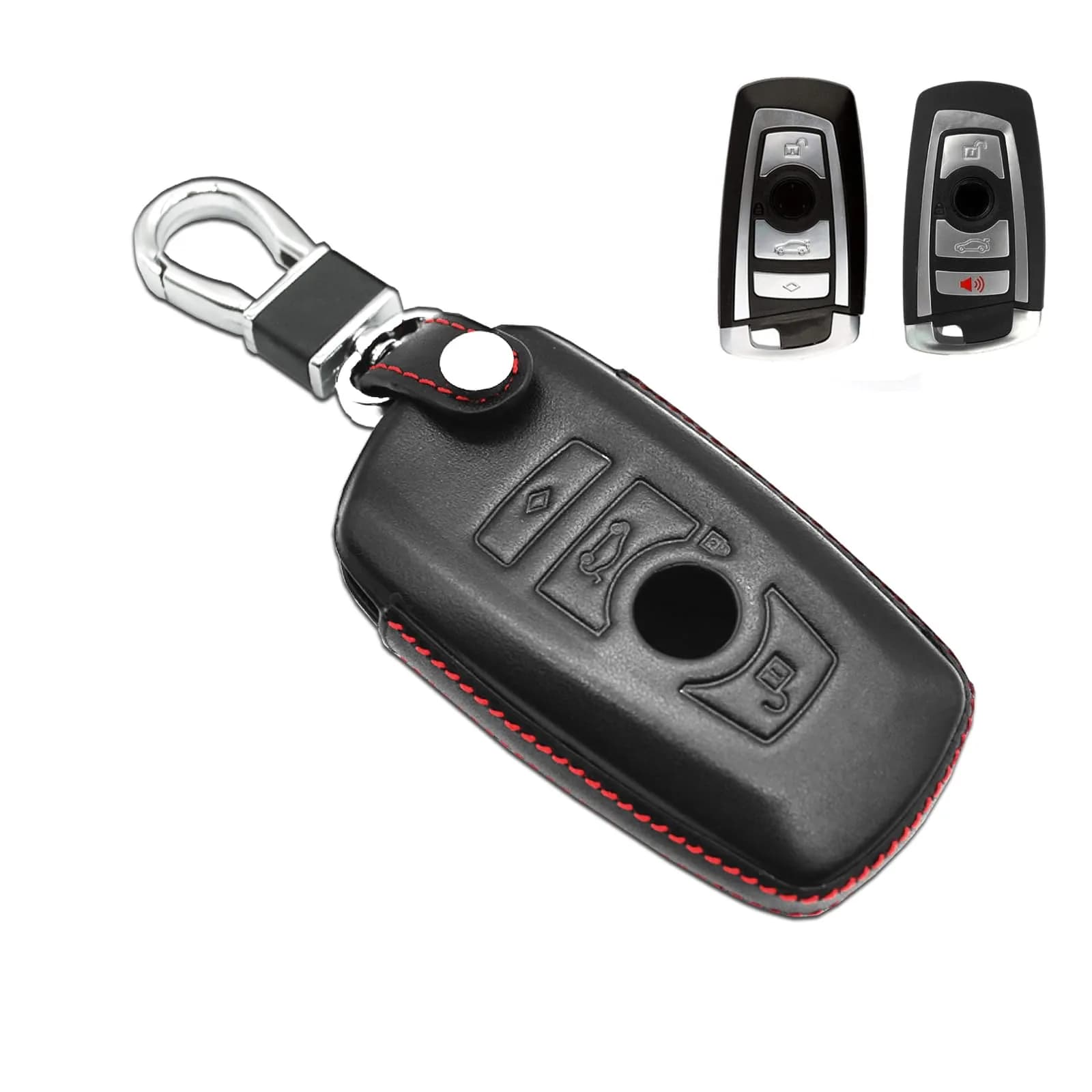 MECHCOS Leather Key Fob Cover for BMW X1 X3 X4 X5 X6 3 5 7 Series | Genuine Leather, Signal Safe - main product image